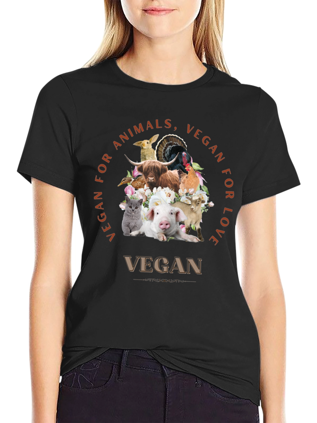 Vegan for Animals Love T-Shirt