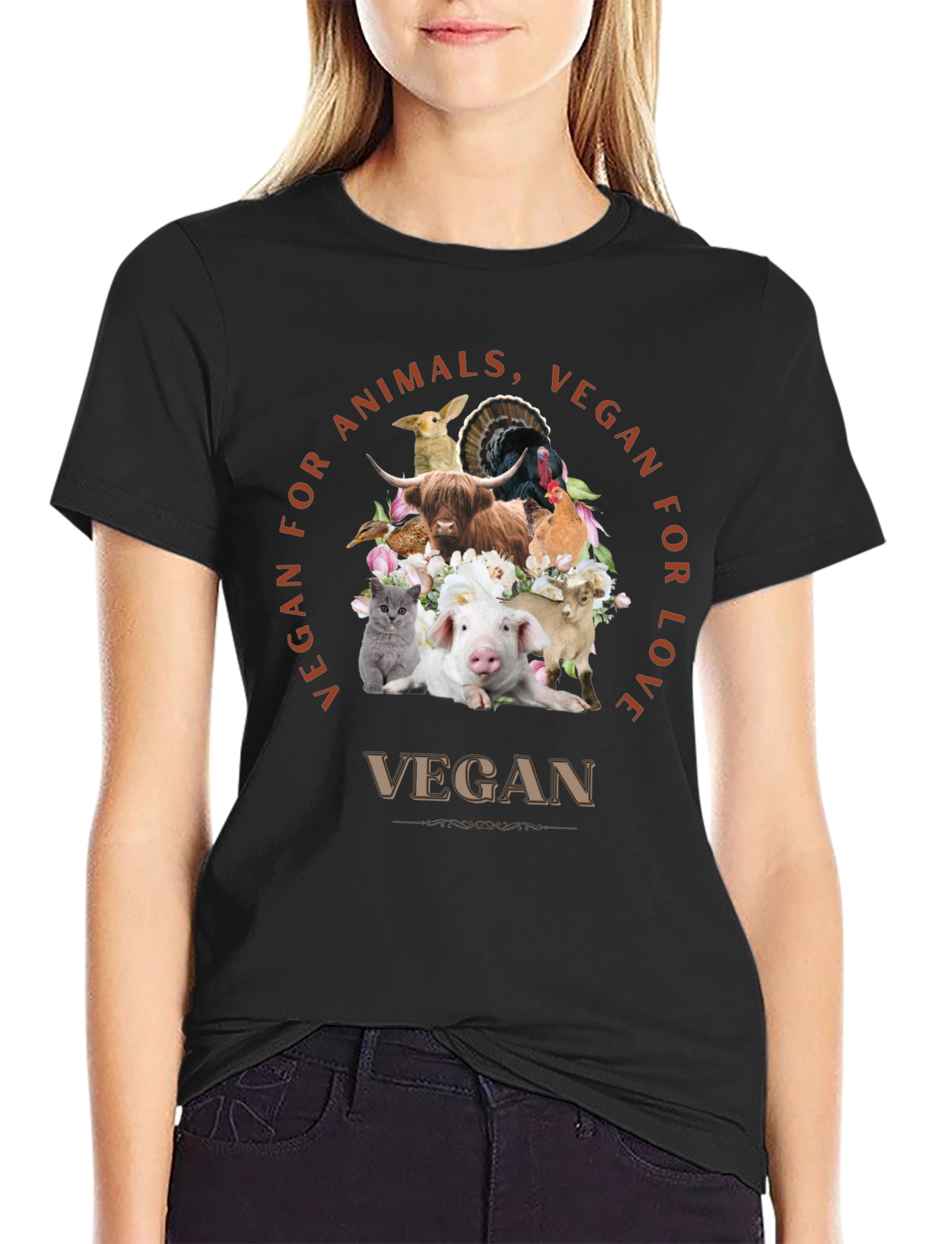 Vegan for Animals Love T-Shirt
