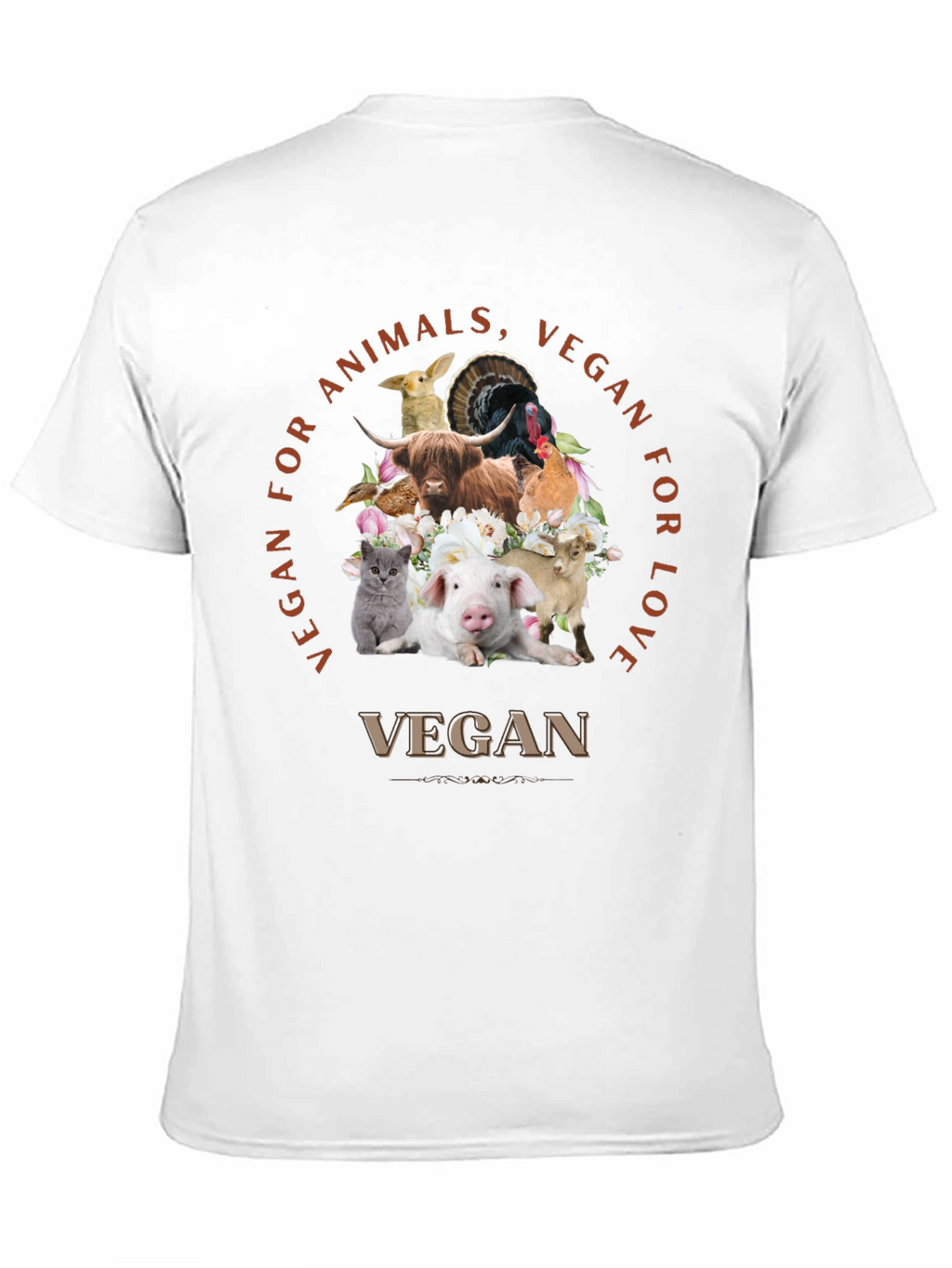 Vegan for Animals Love T-Shirt