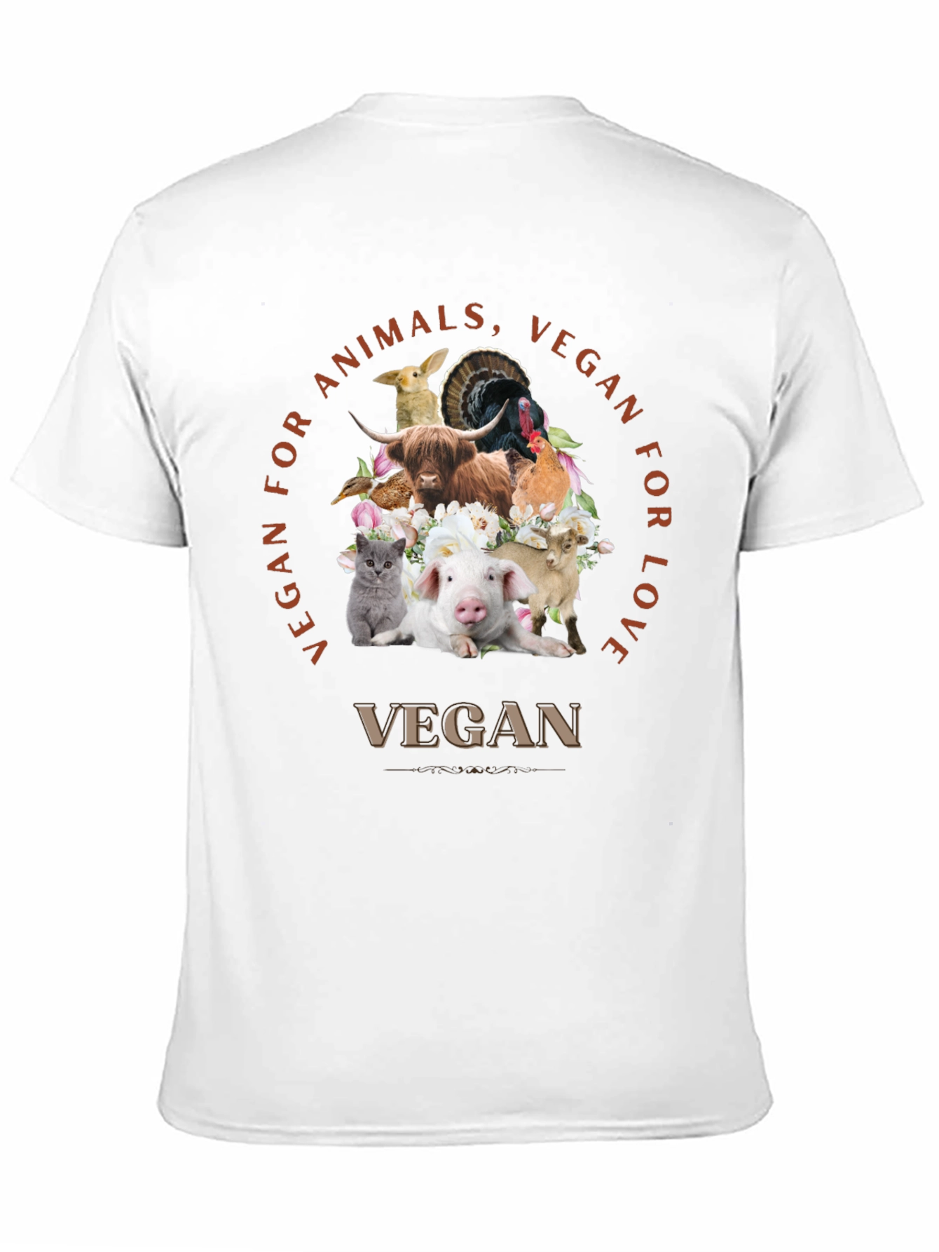 Vegan for Animals Love T-Shirt