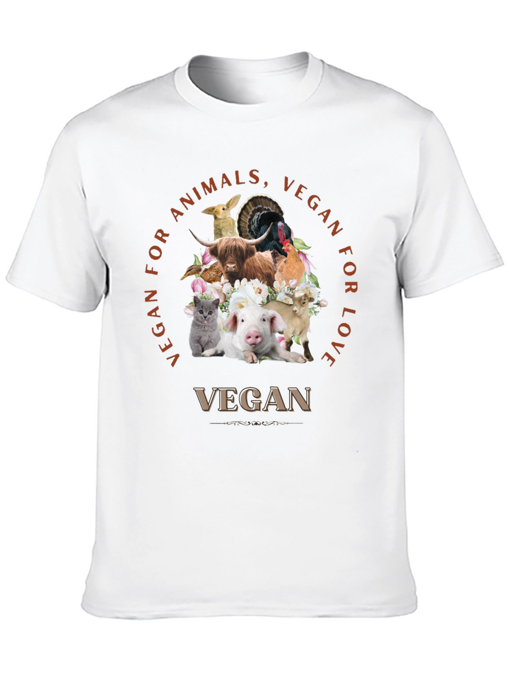 Vegan for Animals Love T-Shirt