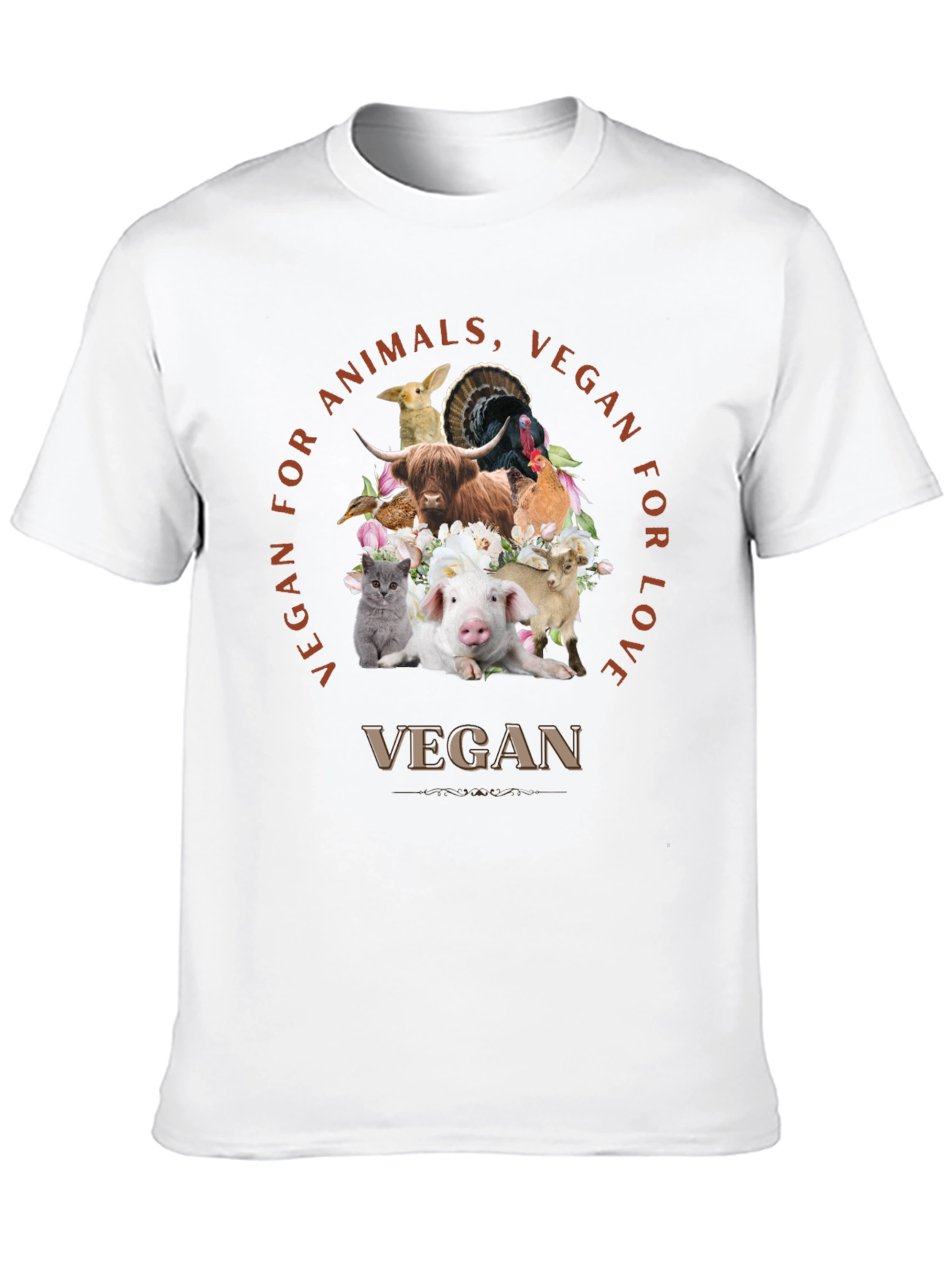 Vegan for Animals Love T-Shirt