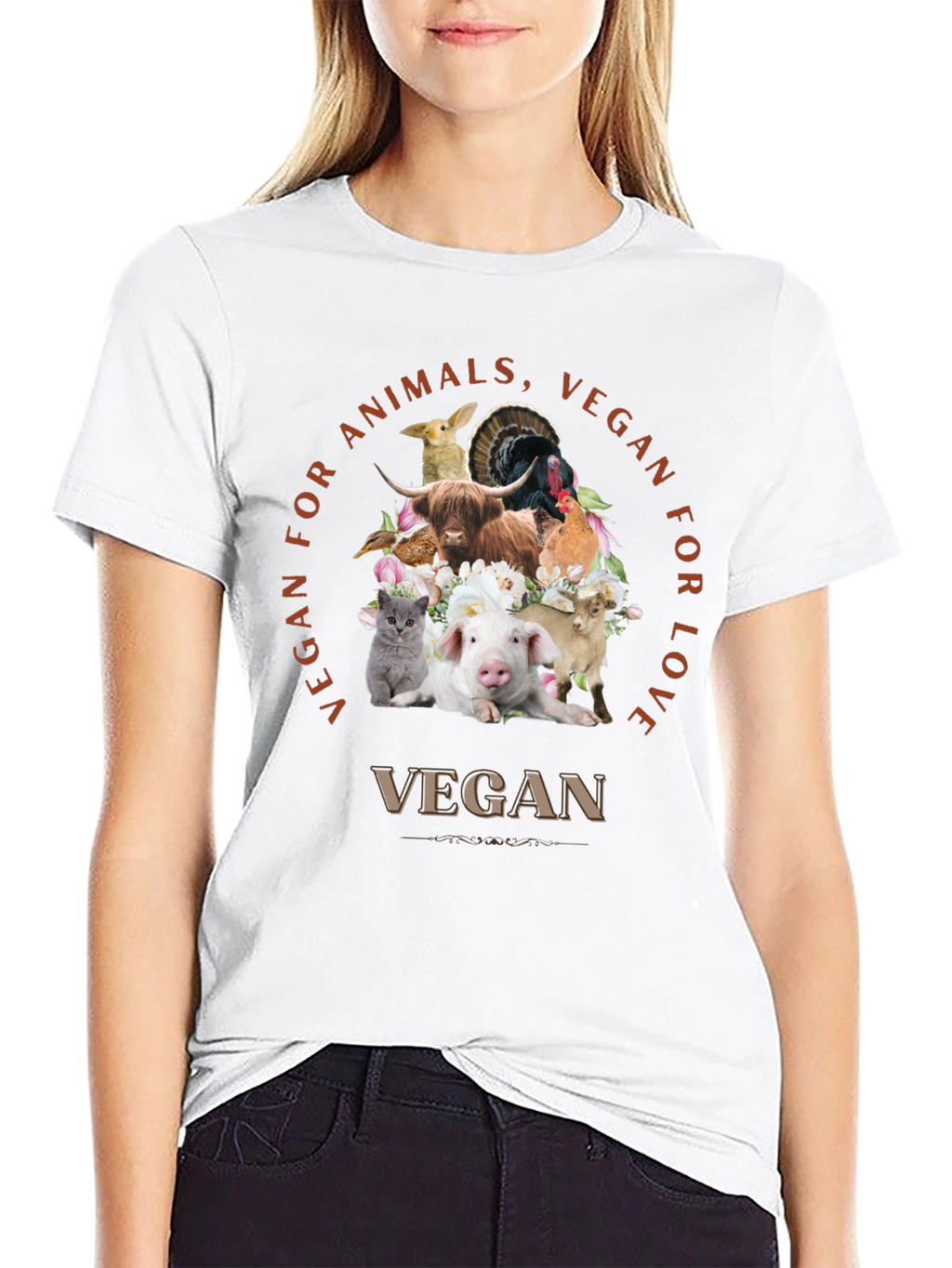 Vegan for Animals Love T-Shirt
