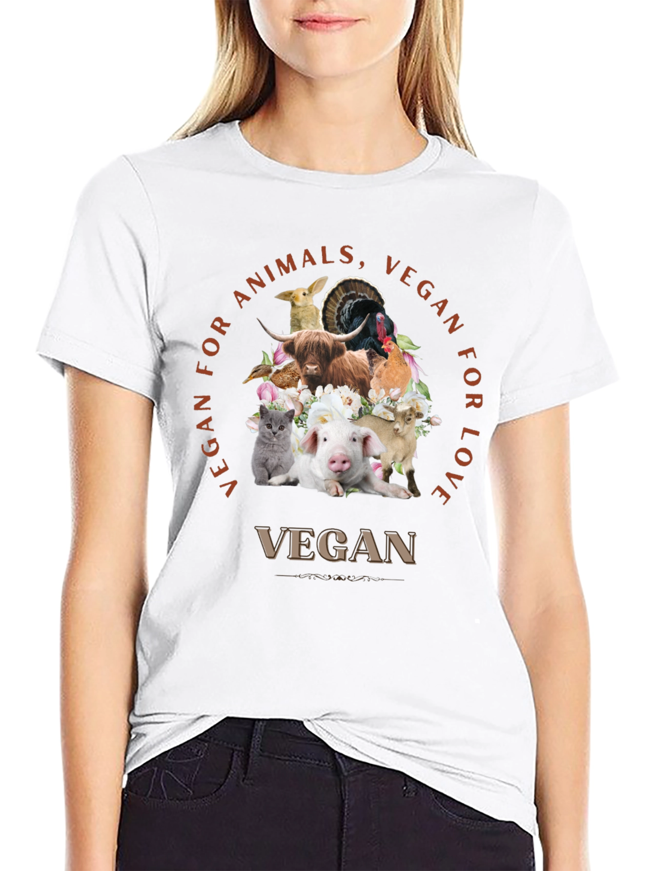 Vegan for Animals Love T-Shirt