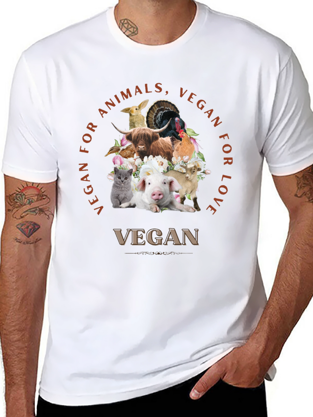 Vegan for Animals Love T-Shirt