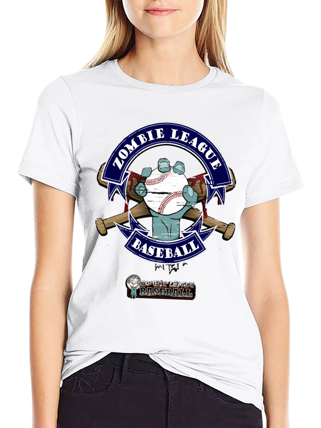 Zombie League Baseball T-Shirt - Unique Design
