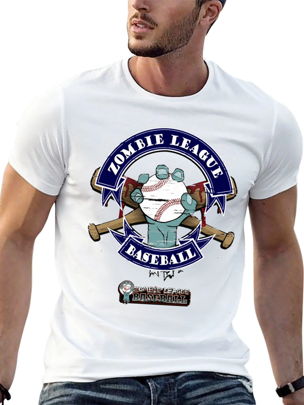 Zombie League Baseball T-Shirt - Unique Design