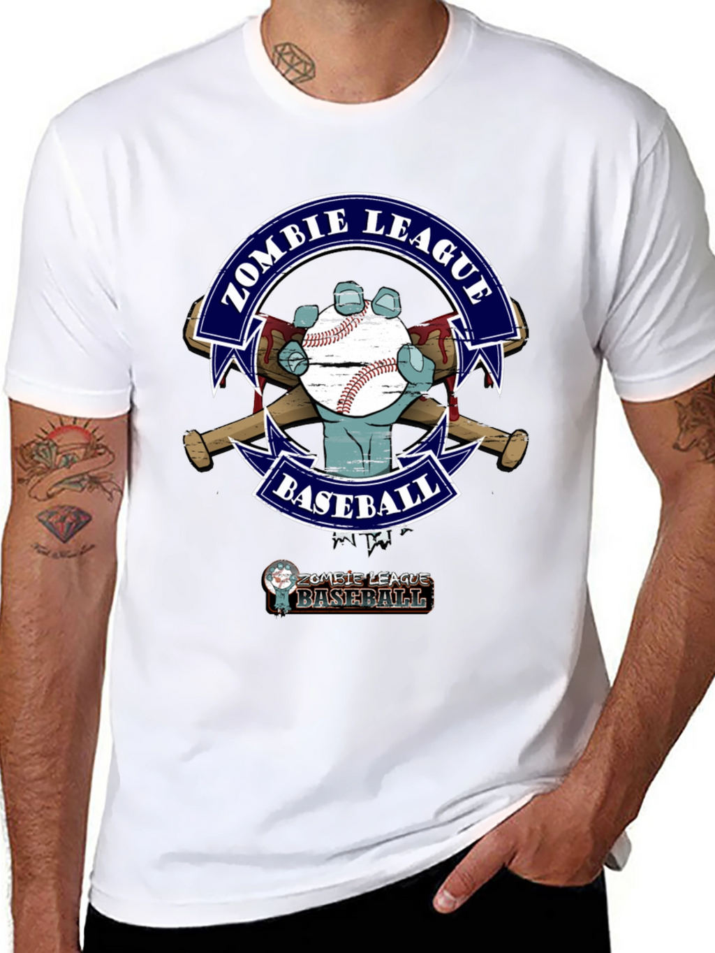 Zombie League Baseball T-Shirt - Unique Design