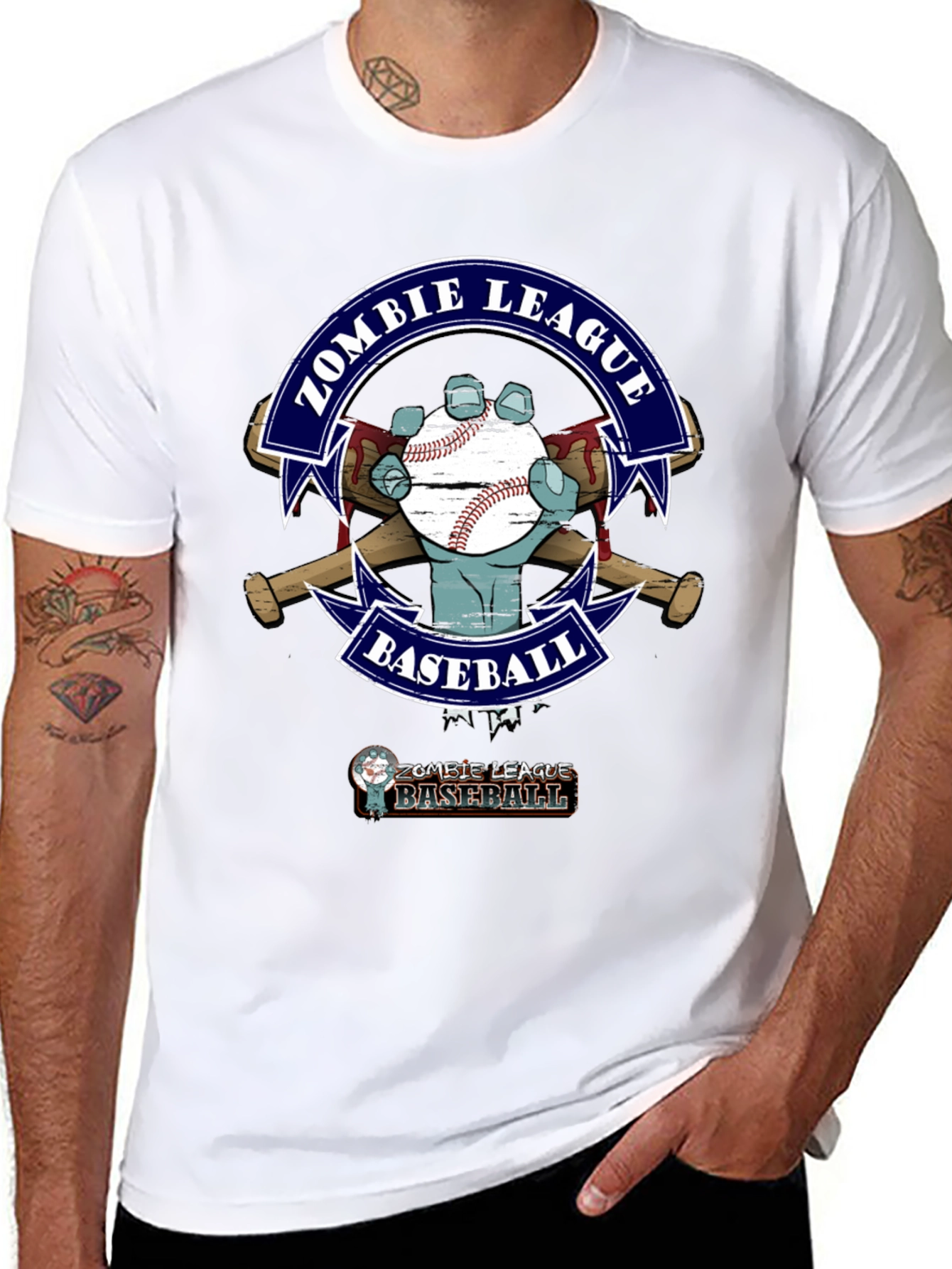 Zombie League Baseball T-Shirt - Unique Design