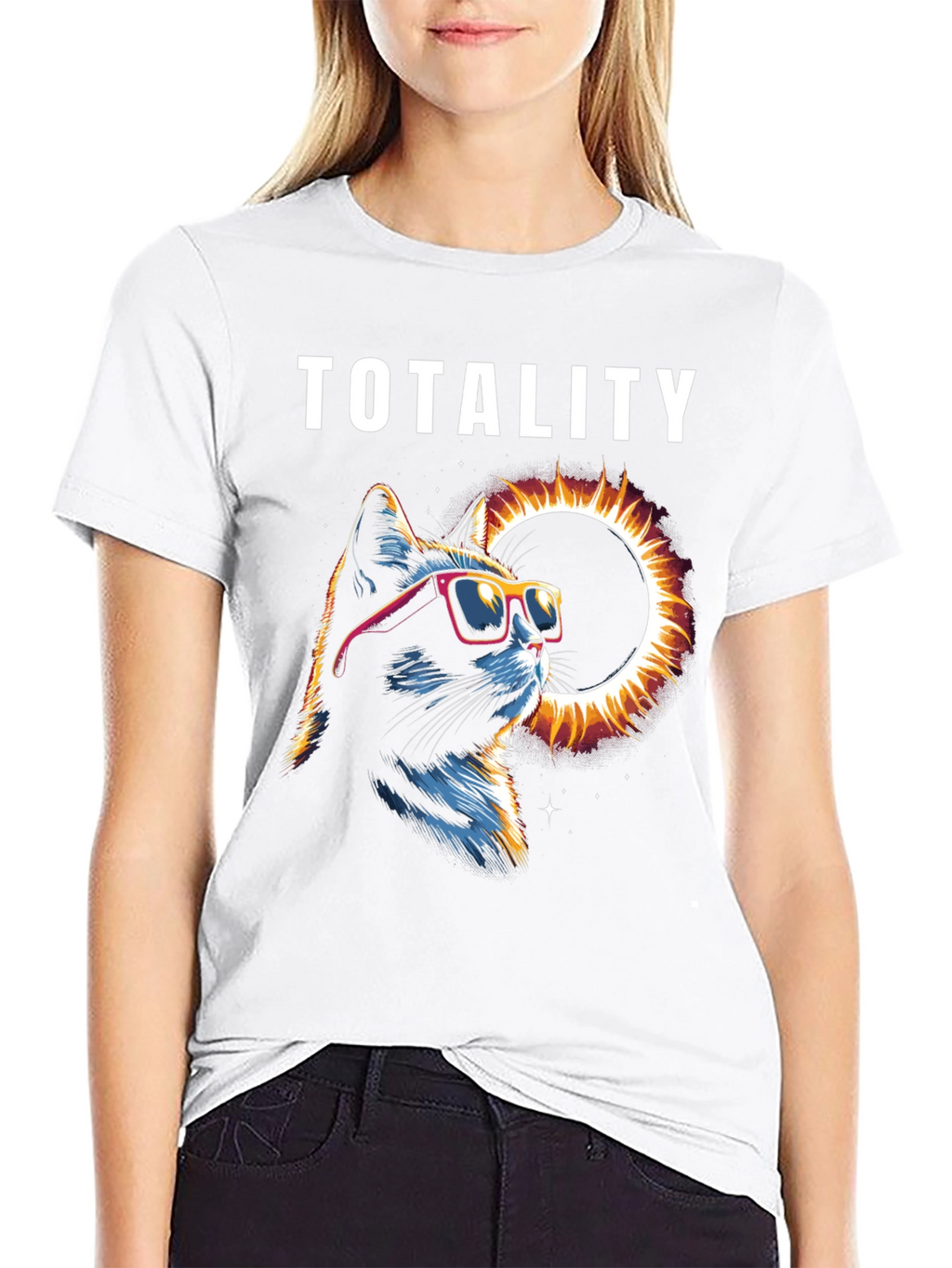 Total Eclipse Cat Graphic T-Shirt