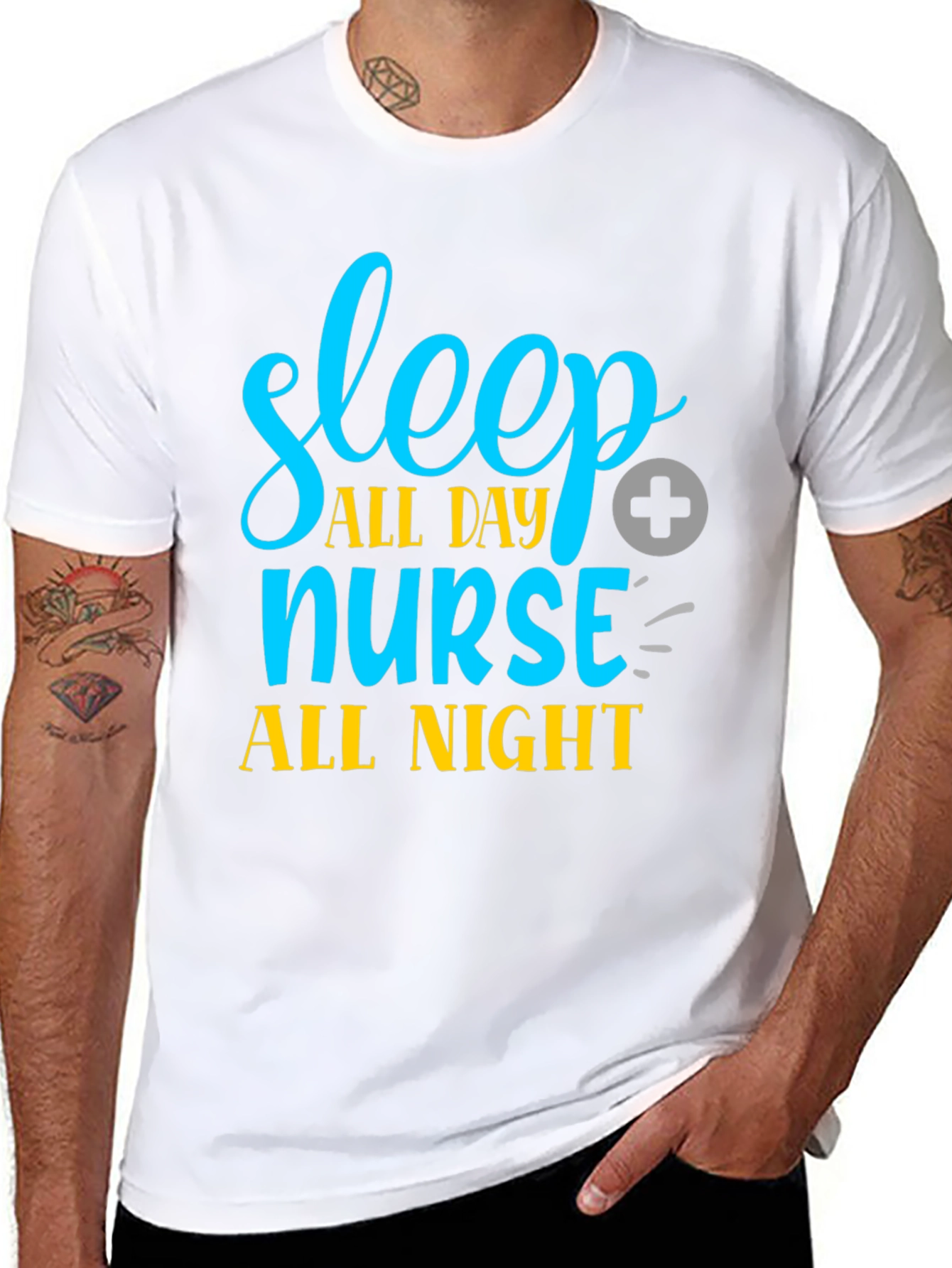 Sleep All Day Nurse All Night Graphic Tee