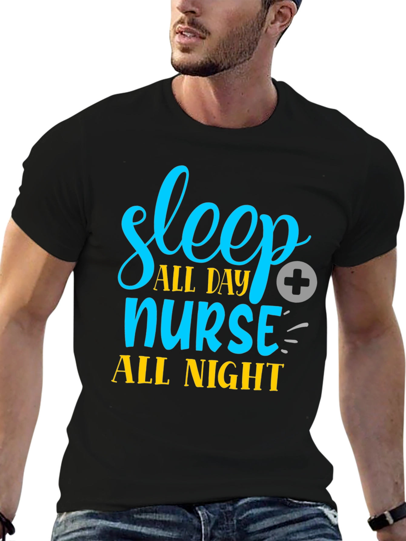 Sleep All Day Nurse All Night Graphic Tee