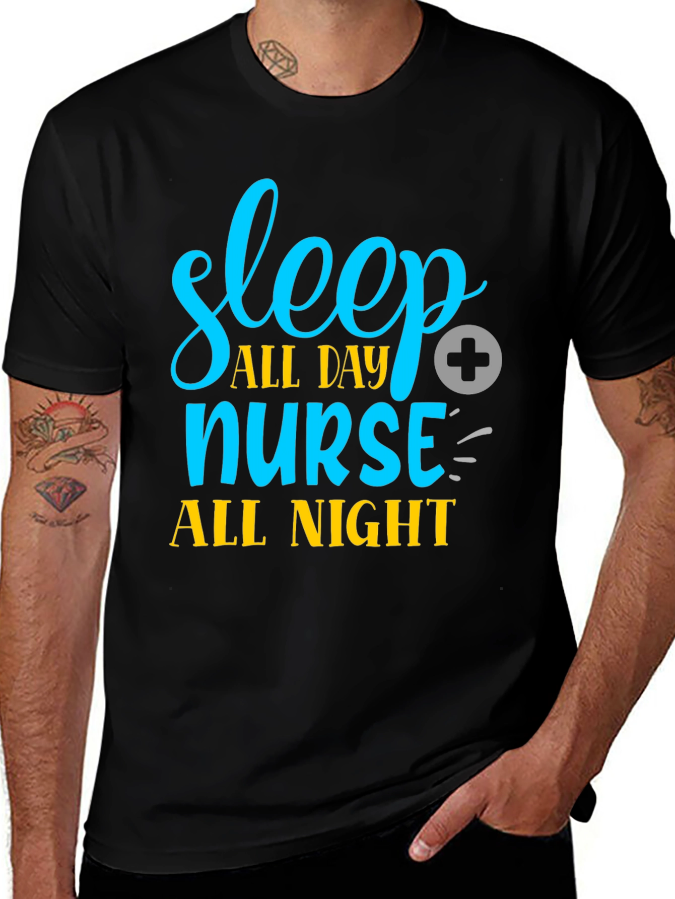 Sleep All Day Nurse All Night Graphic Tee
