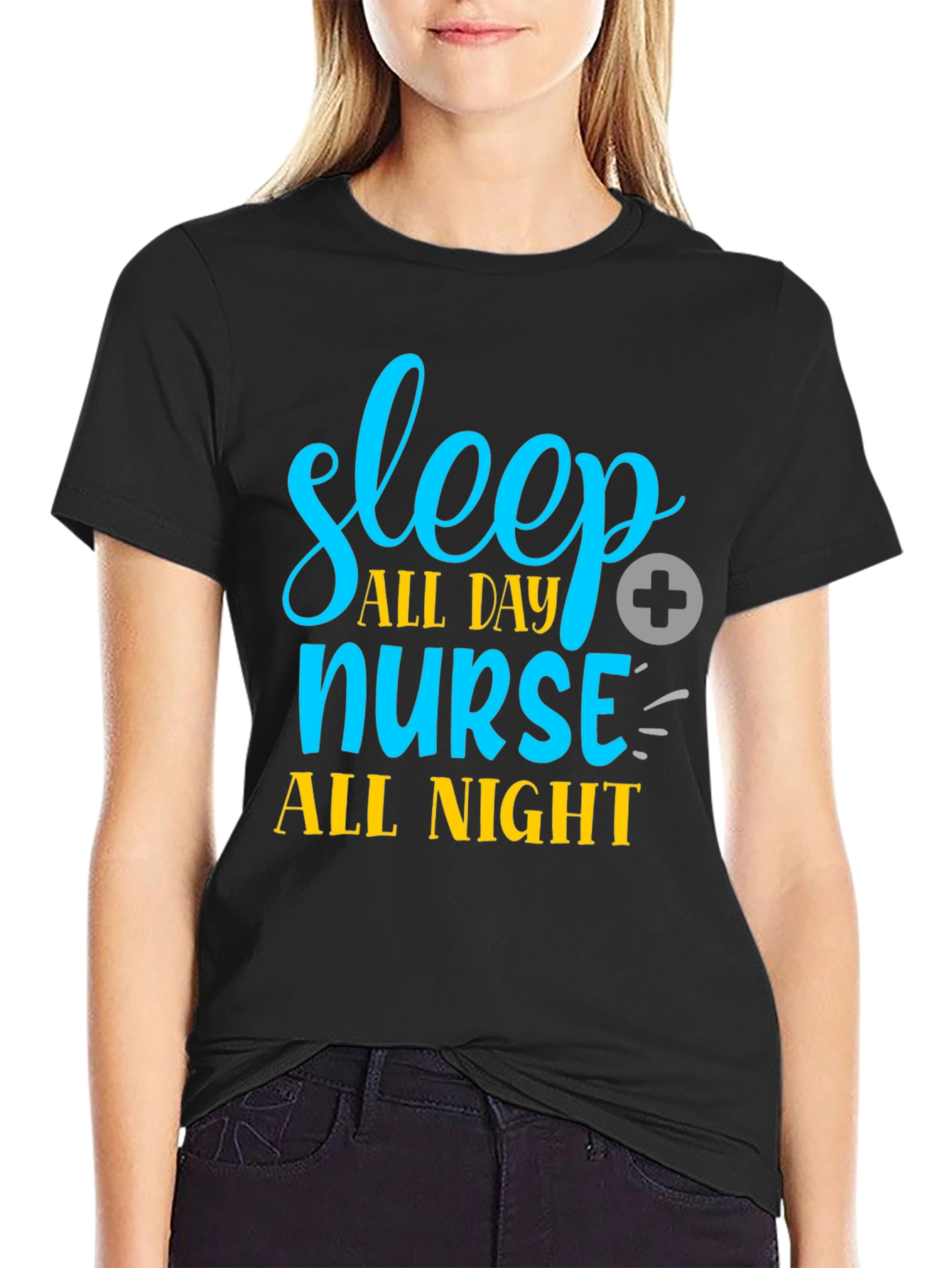 Sleep All Day Nurse All Night Graphic Tee