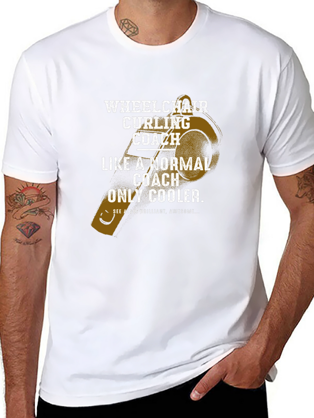 Wheelchair Curling Coach T-Shirt - Cool Coach Design