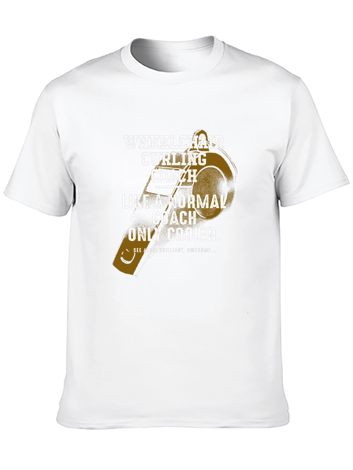 Wheelchair Curling Coach T-Shirt - Cool Coach Design