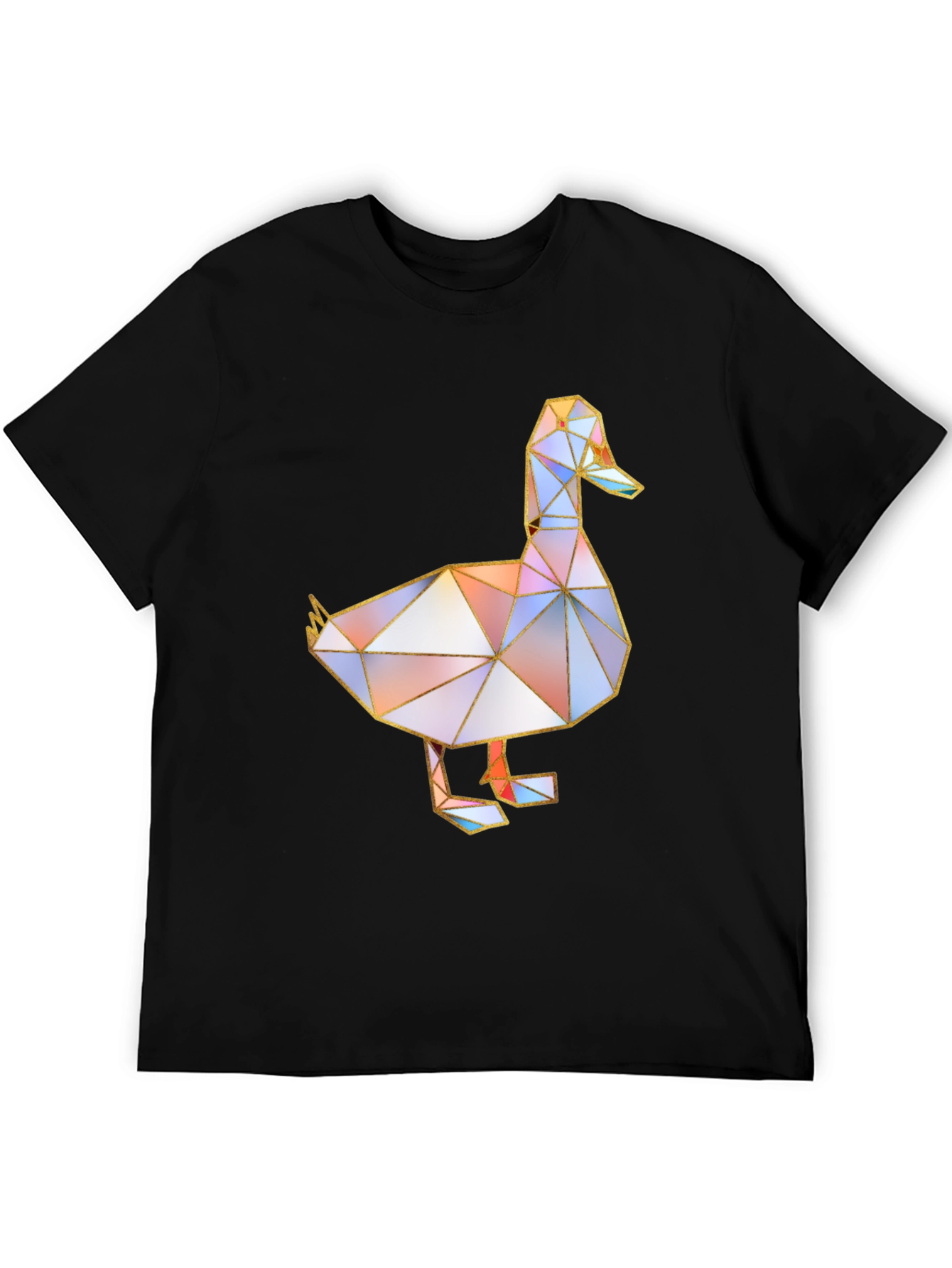Geometric Duck Graphic Tee - Modern Art Style Shirt
