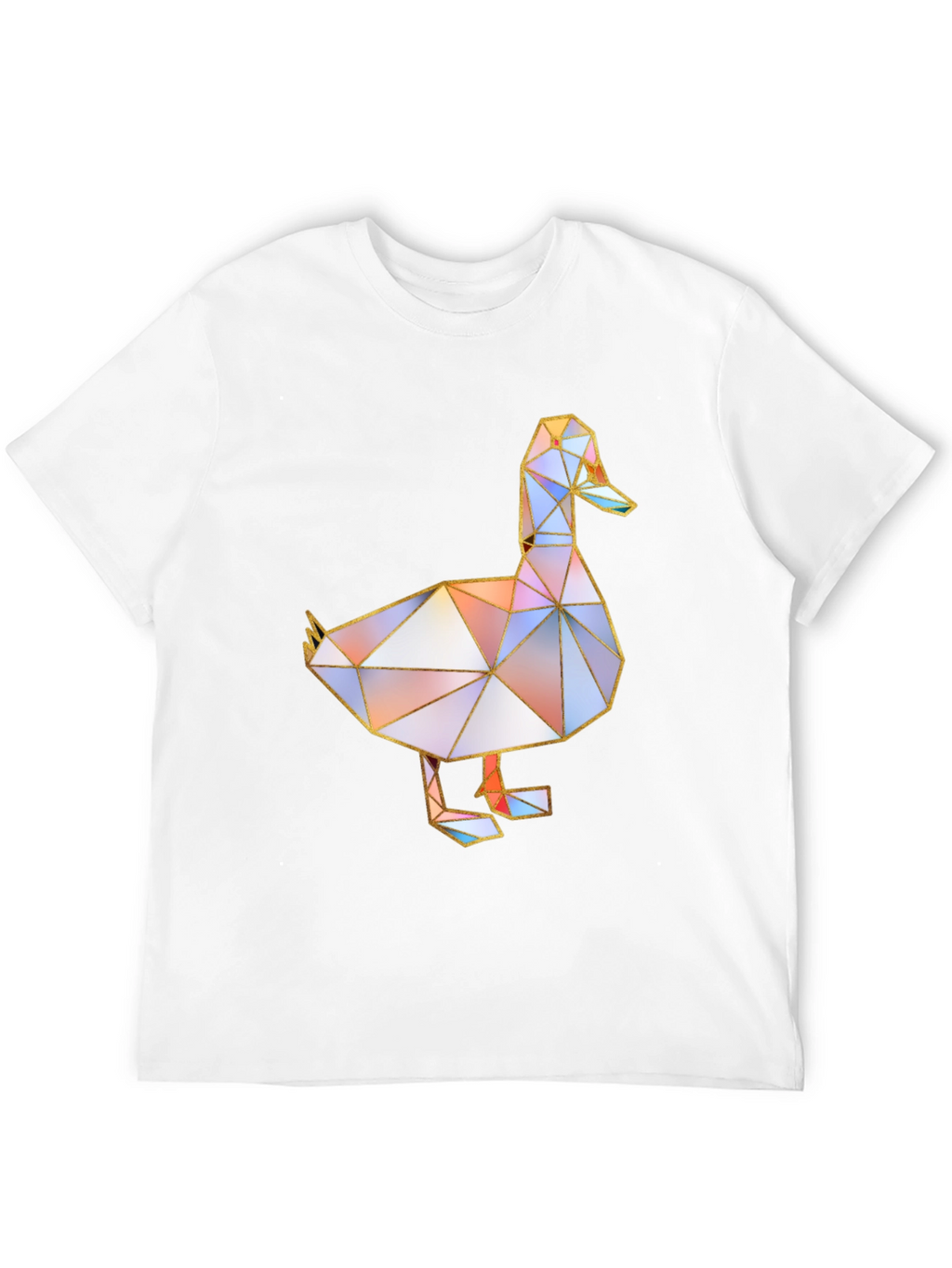 Geometric Duck Graphic Tee - Modern Art Style Shirt