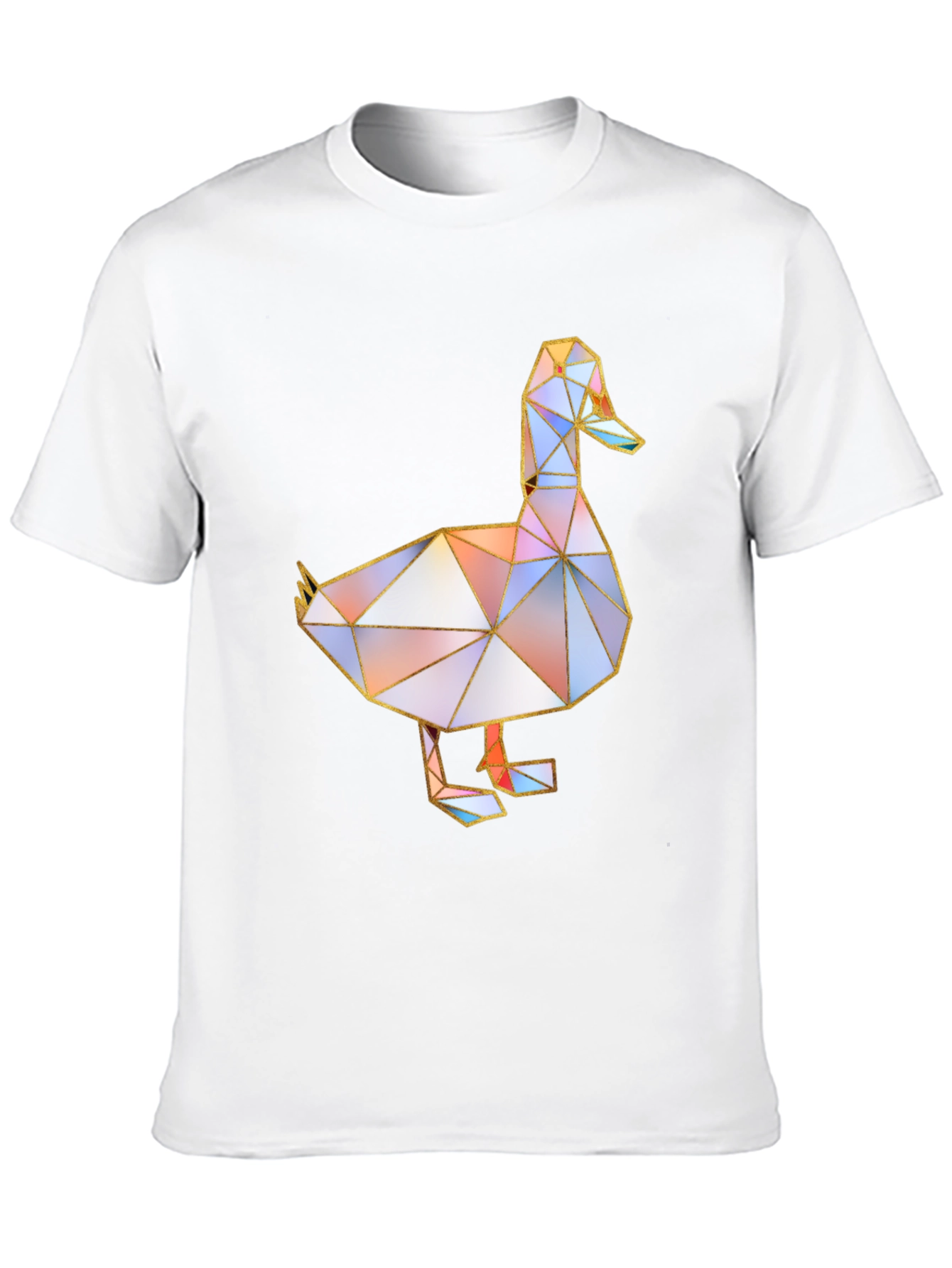 Geometric Duck Graphic Tee - Modern Art Style Shirt
