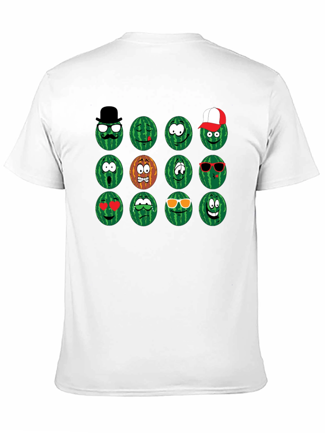 Emoji Watermelon Graphic T-Shirt - Funny Fruit Design