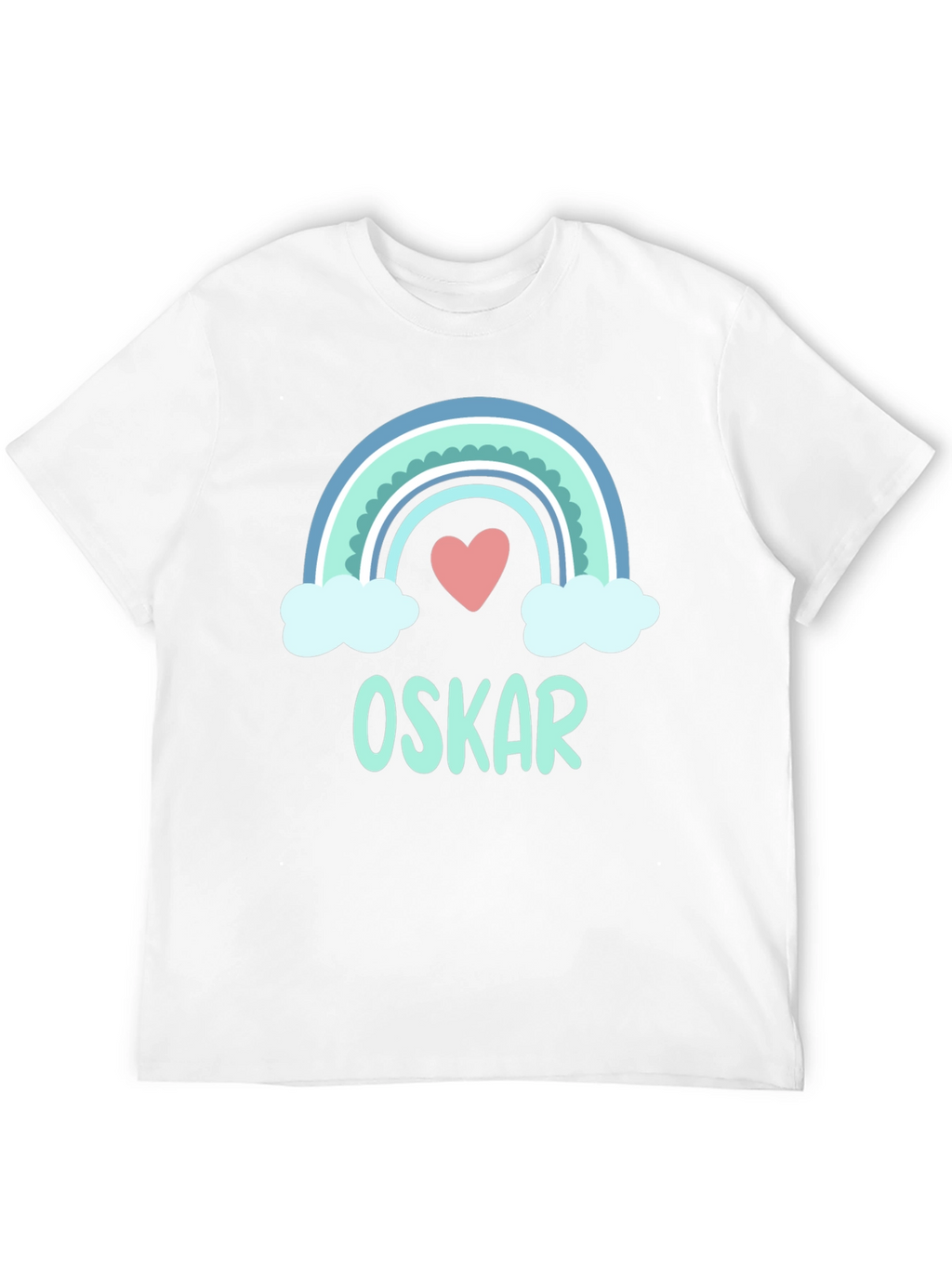 Personalized Rainbow Love Heart Kids T-Shirt