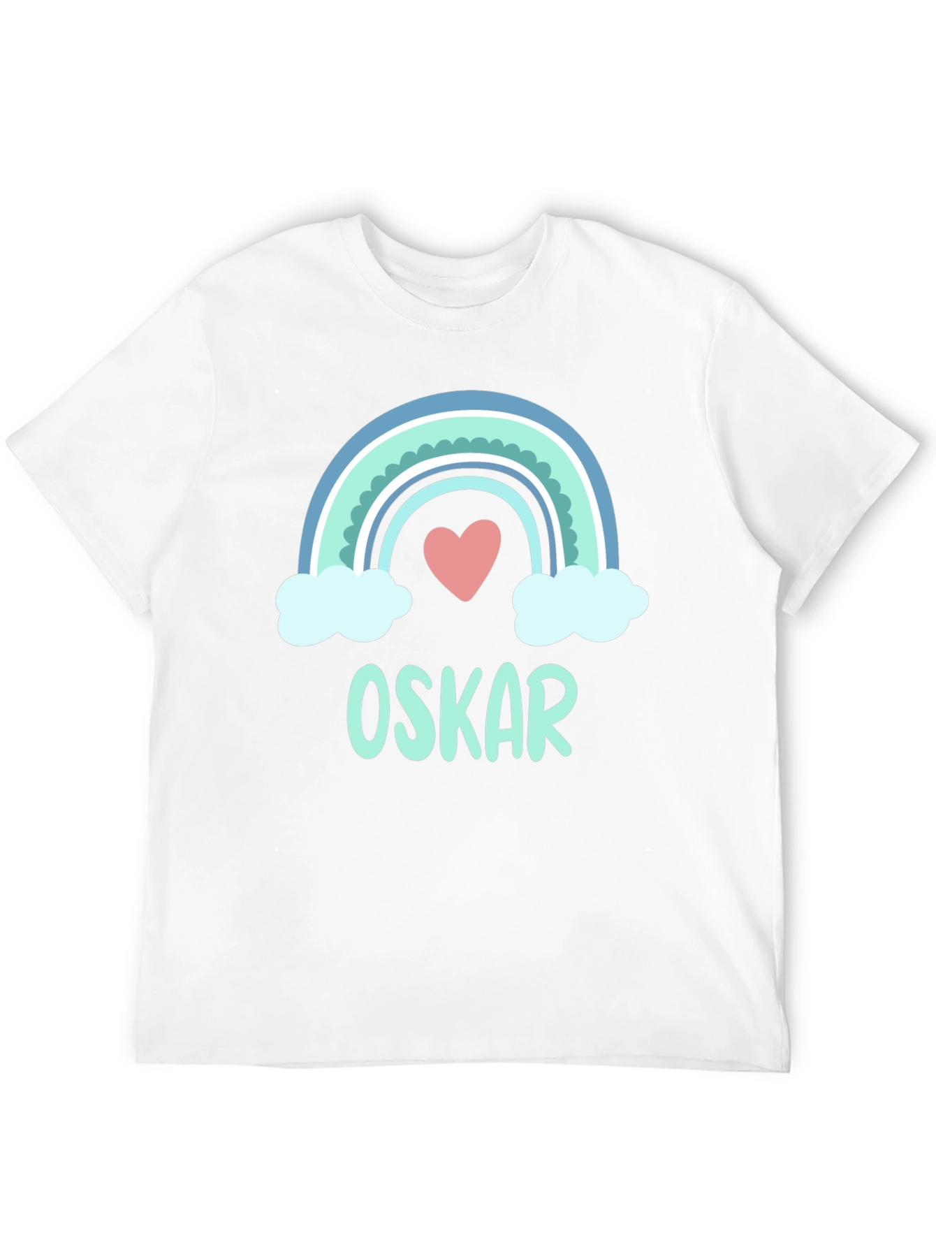 Personalized Rainbow Love Heart Kids T-Shirt