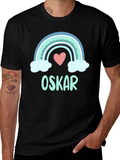 Personalized Rainbow Love Heart Kids T-Shirt