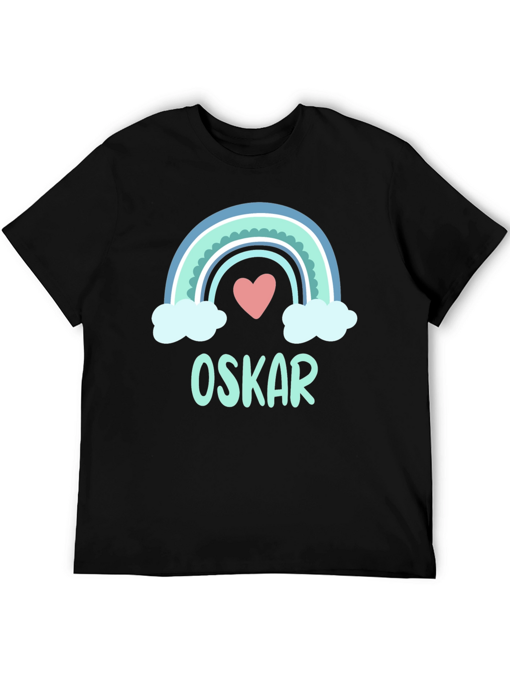Personalized Rainbow Love Heart Kids T-Shirt