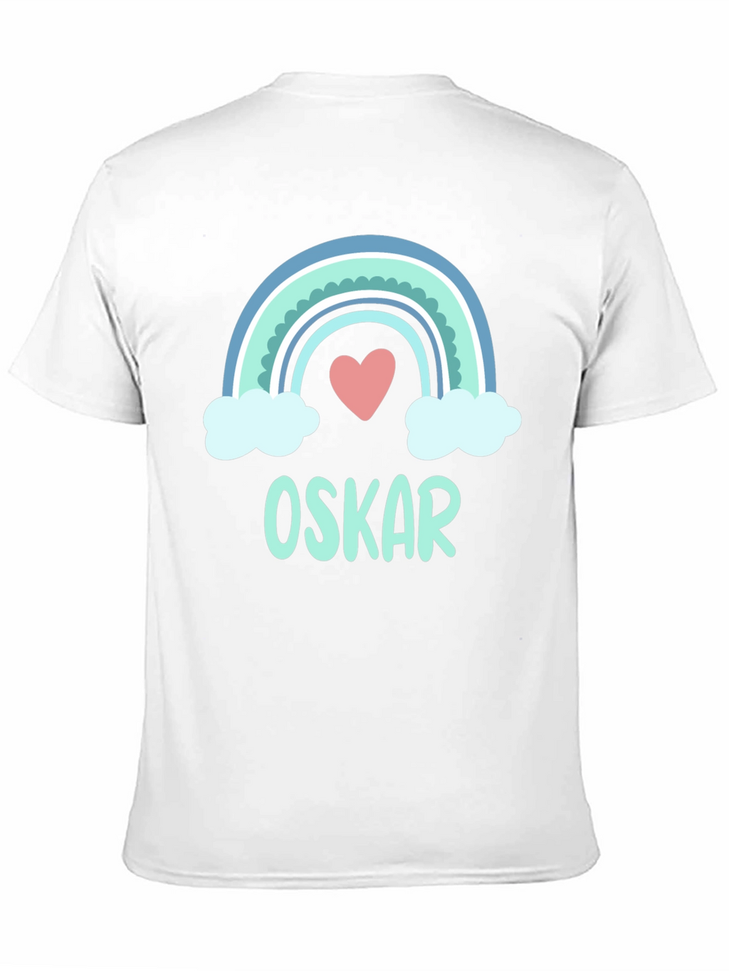 Personalized Rainbow Love Heart Kids T-Shirt