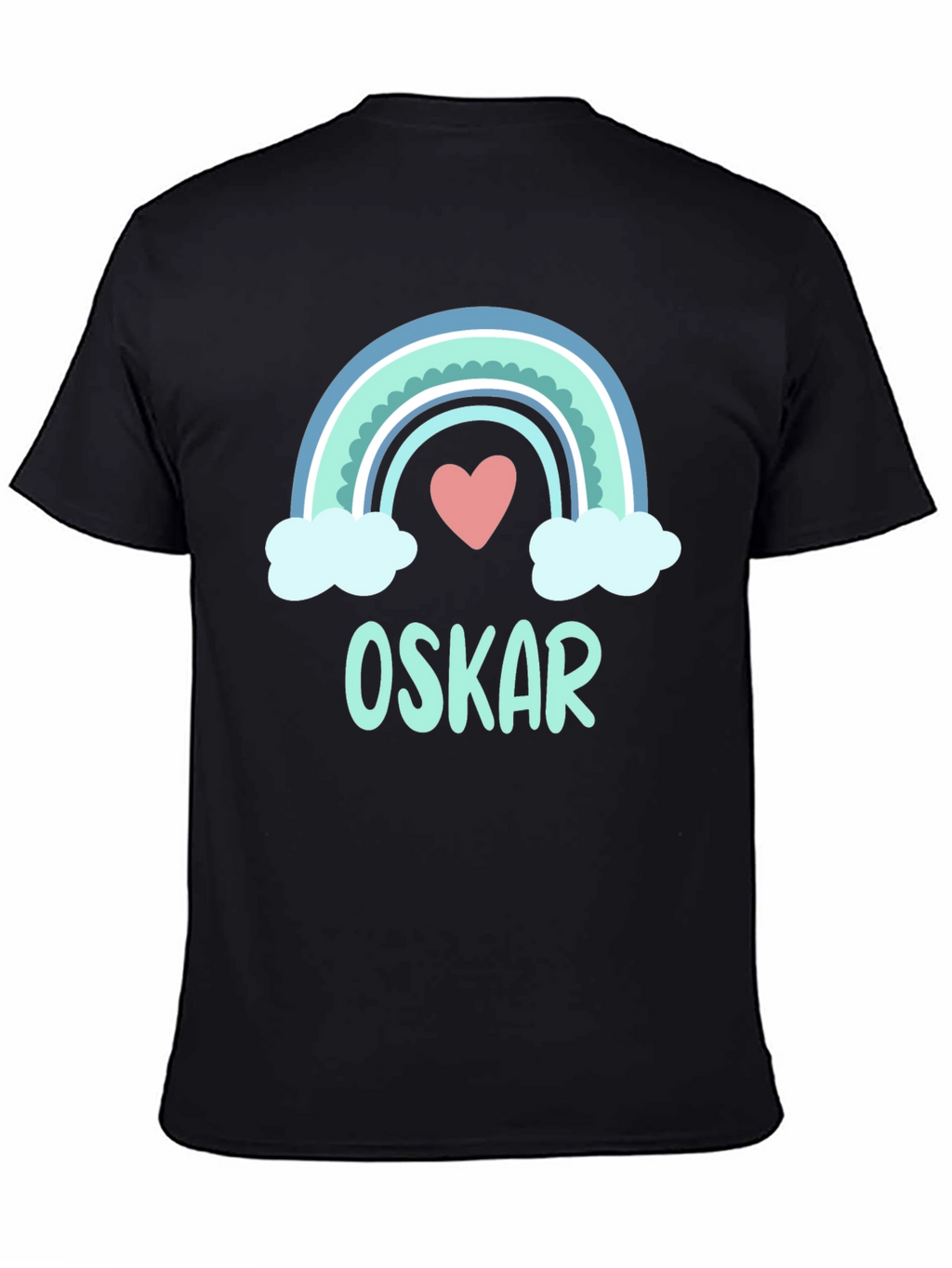 Personalized Rainbow Love Heart Kids T-Shirt