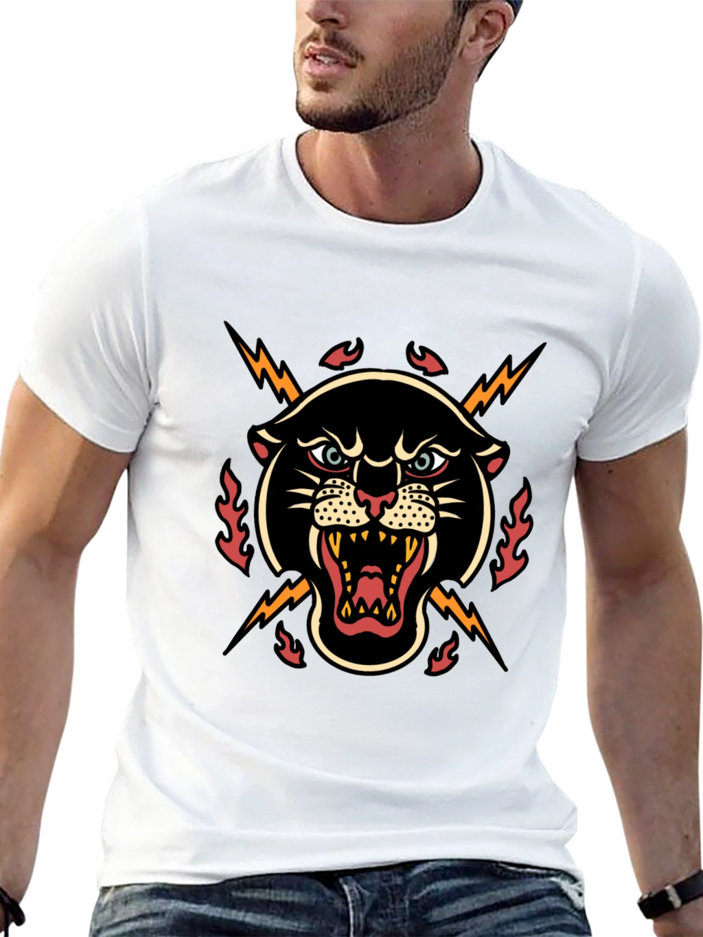 Bold Panther Graphic Tee - Edgy Style
