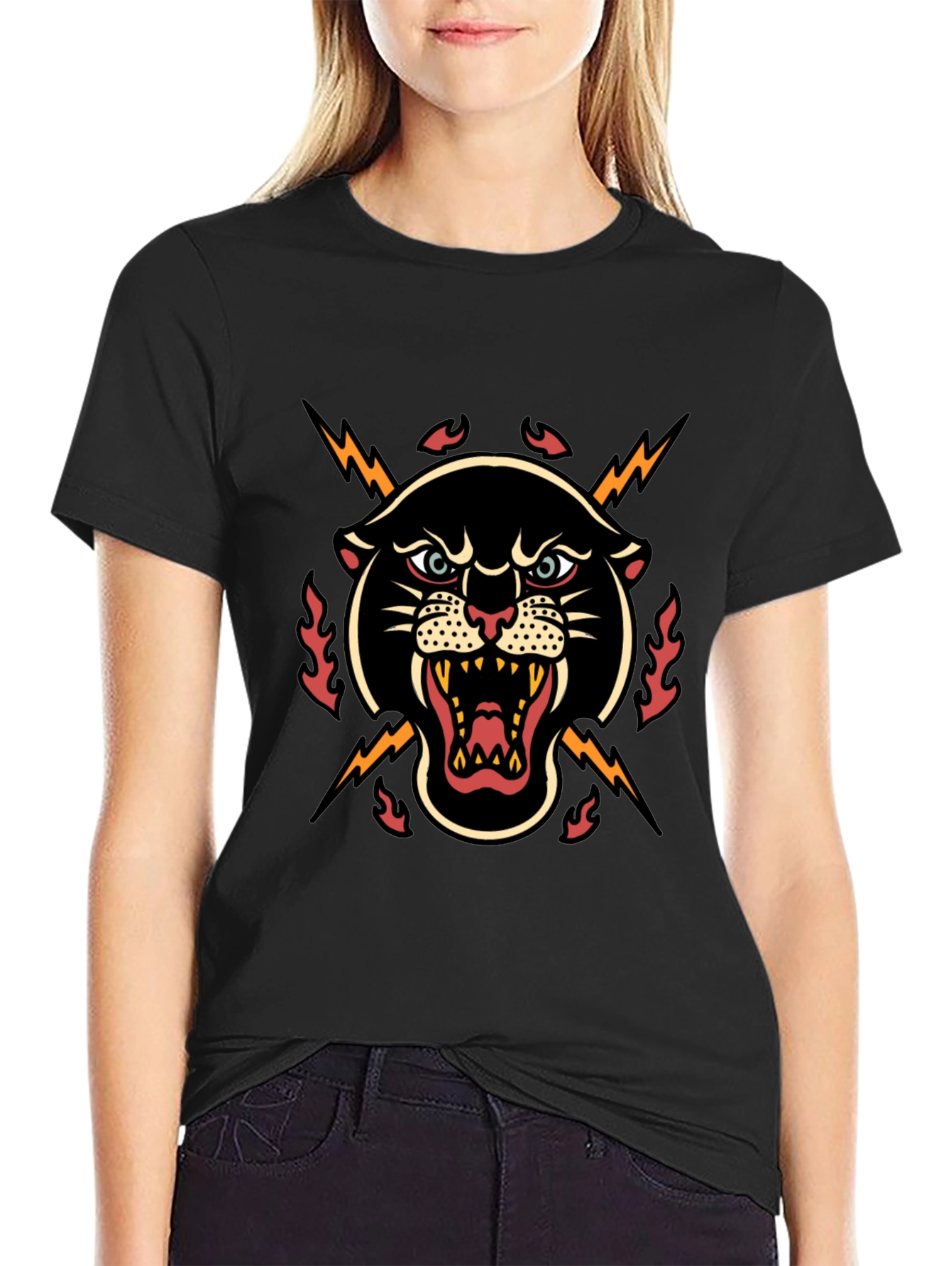Bold Panther Graphic Tee - Edgy Style