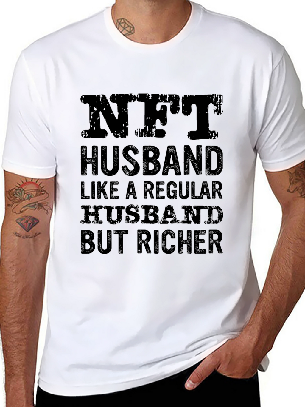 NFT Husband T-Shirt - Richer Husband Novelty Tee