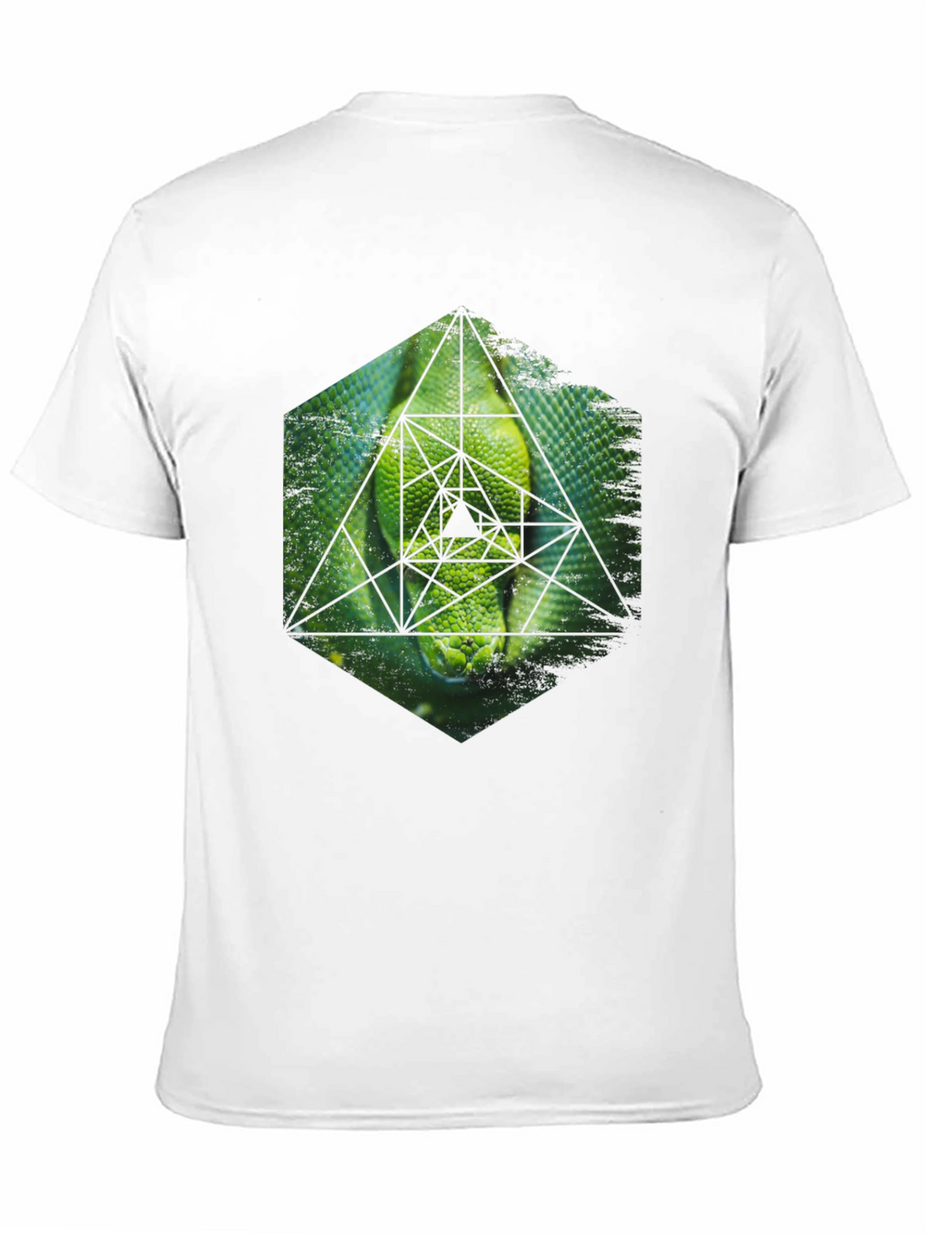 Geometric Snake Graphic Tee - Black
