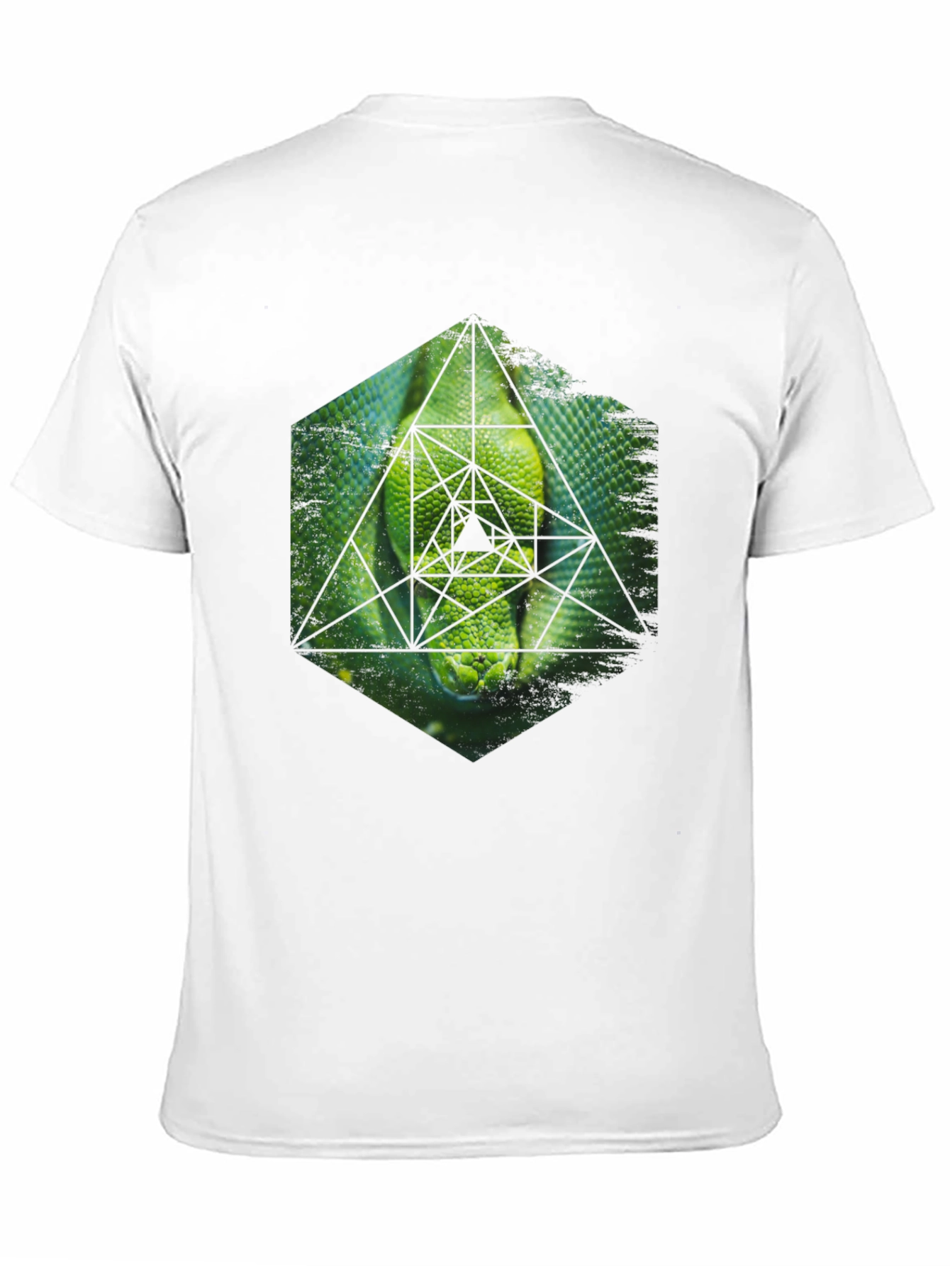 Geometric Snake Graphic Tee - Black