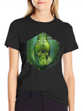 Geometric Snake Graphic Tee - Black
