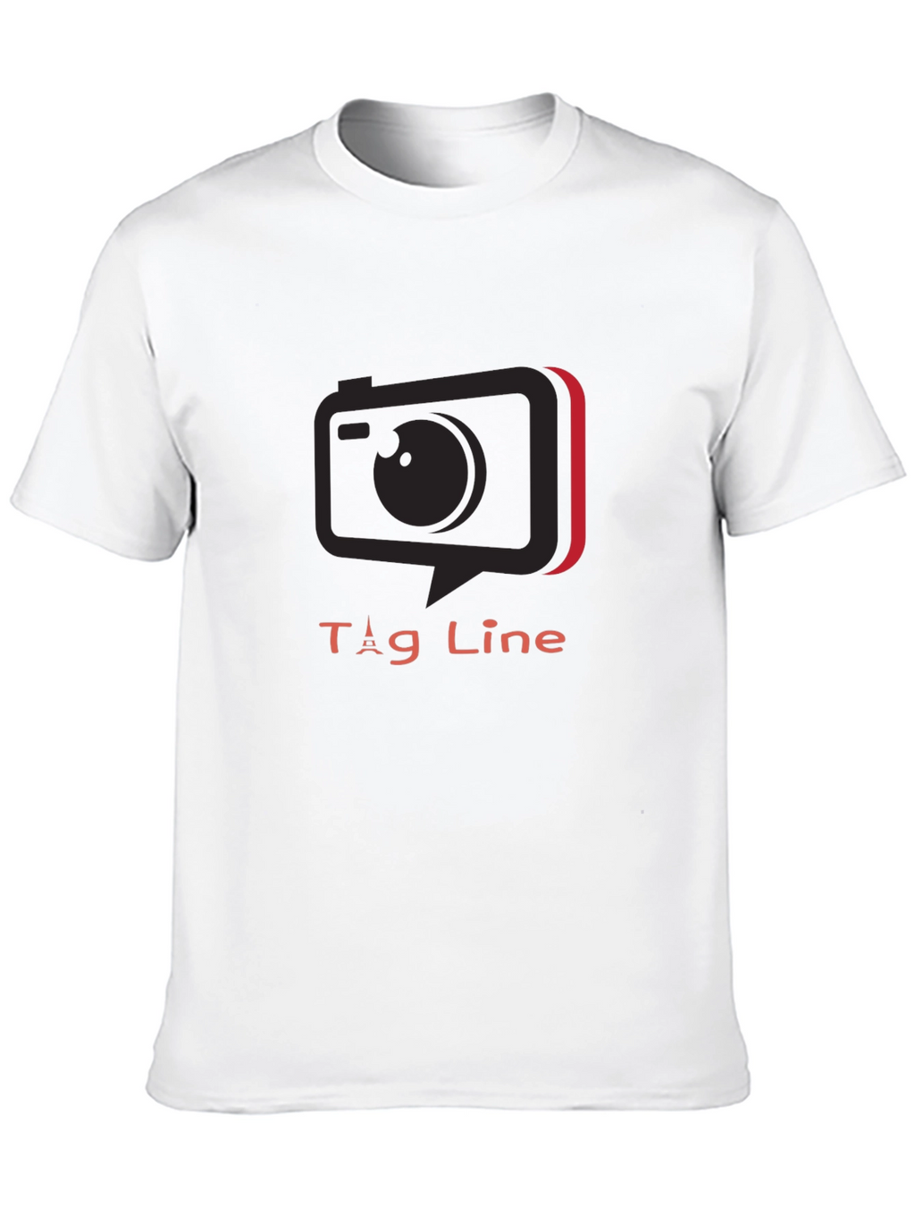 Stylish Black Tee with Camera Graphic