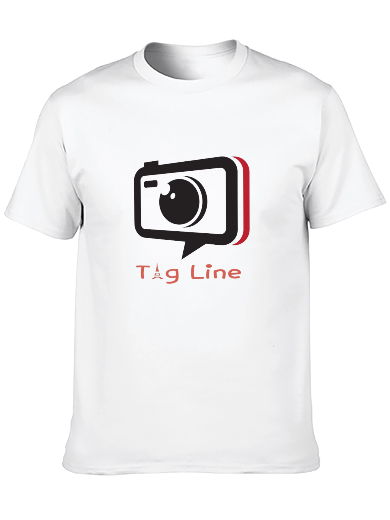 Stylish Black Tee with Camera Graphic