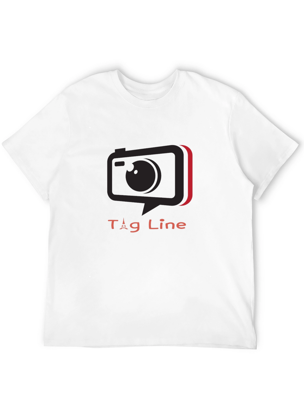 Stylish Black Tee with Camera Graphic