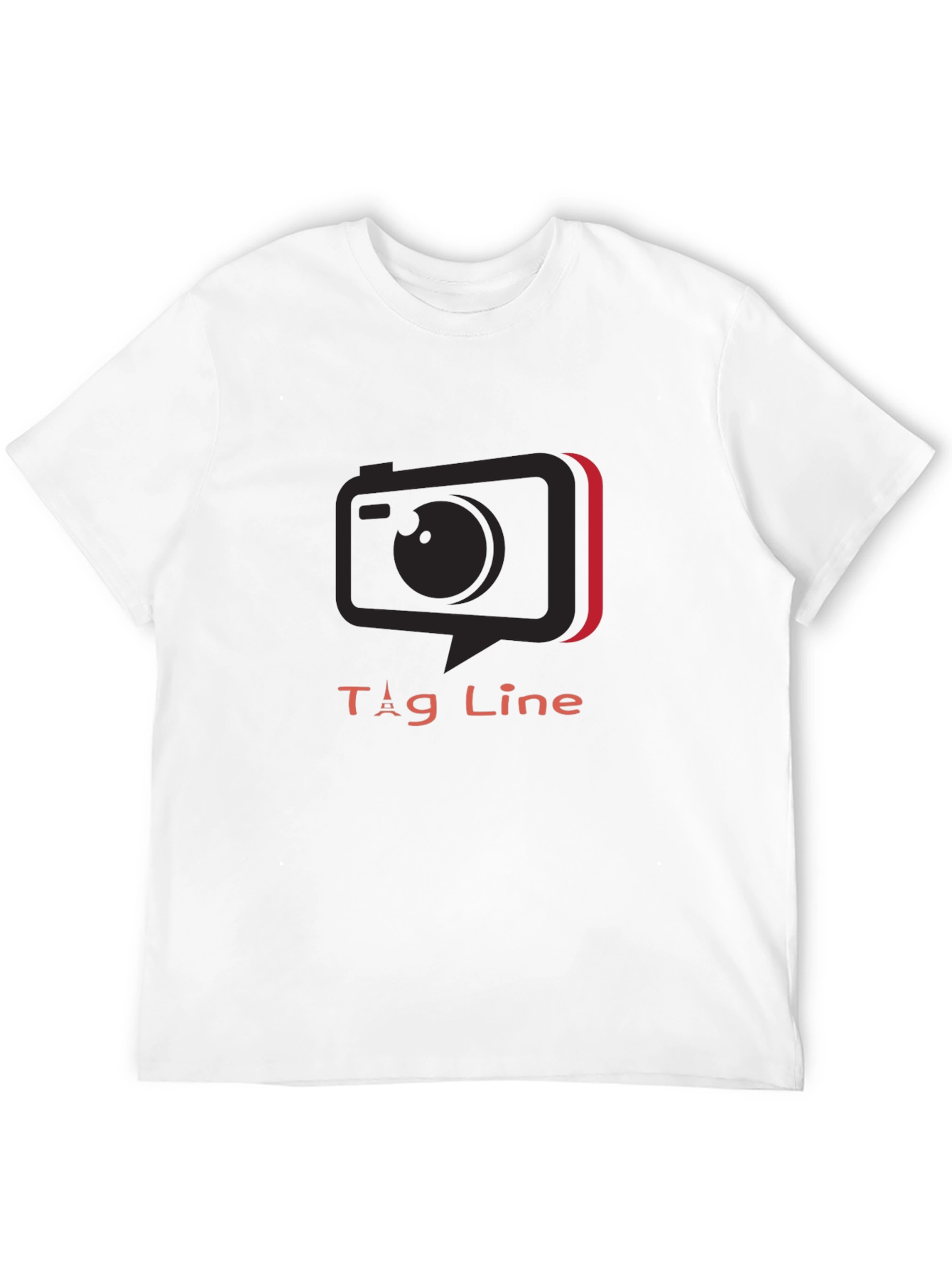 Stylish Black Tee with Camera Graphic