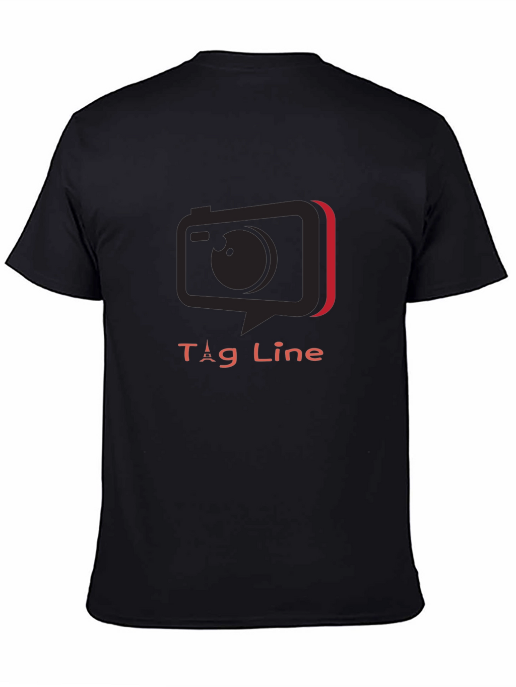 Stylish Black Tee with Camera Graphic