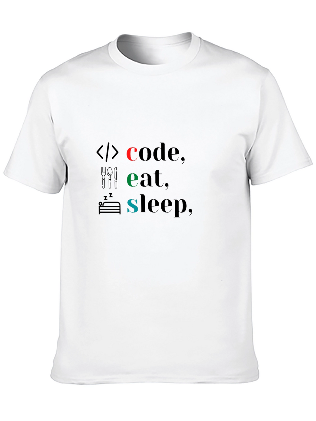Code Eat Sleep Black T-Shirt - Programmers Life