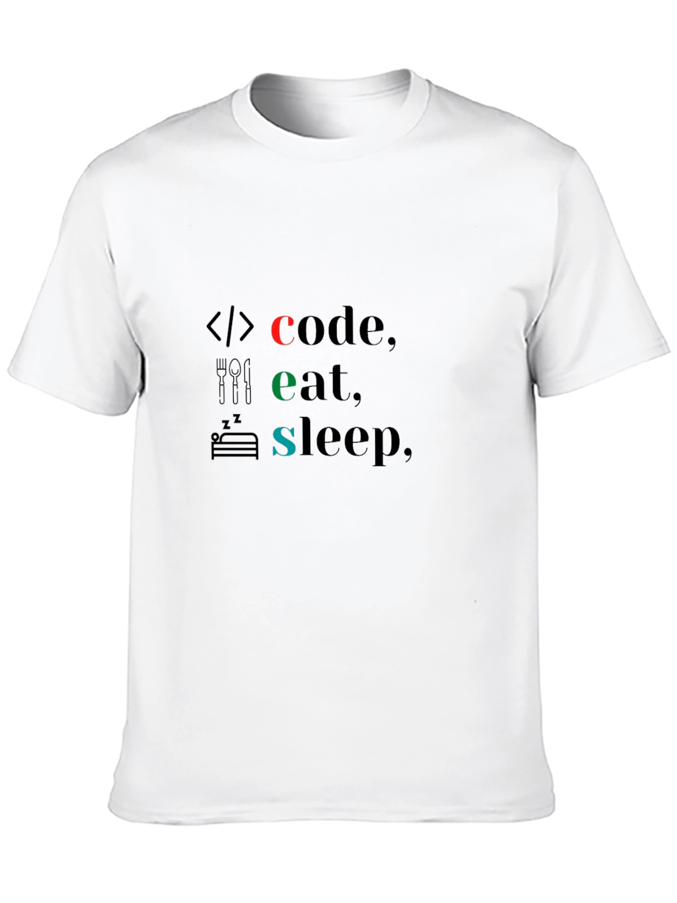 Code Eat Sleep Black T-Shirt - Programmers Life