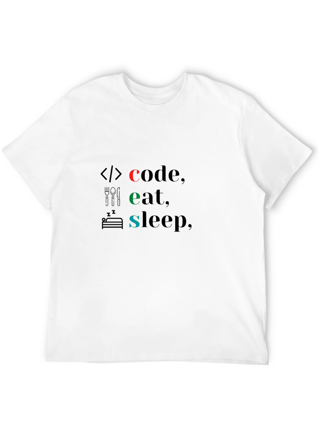 Code Eat Sleep Black T-Shirt - Programmers Life