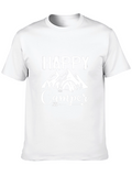 Happy Camper Graphic Tee - Mountain Camping T-Shirt