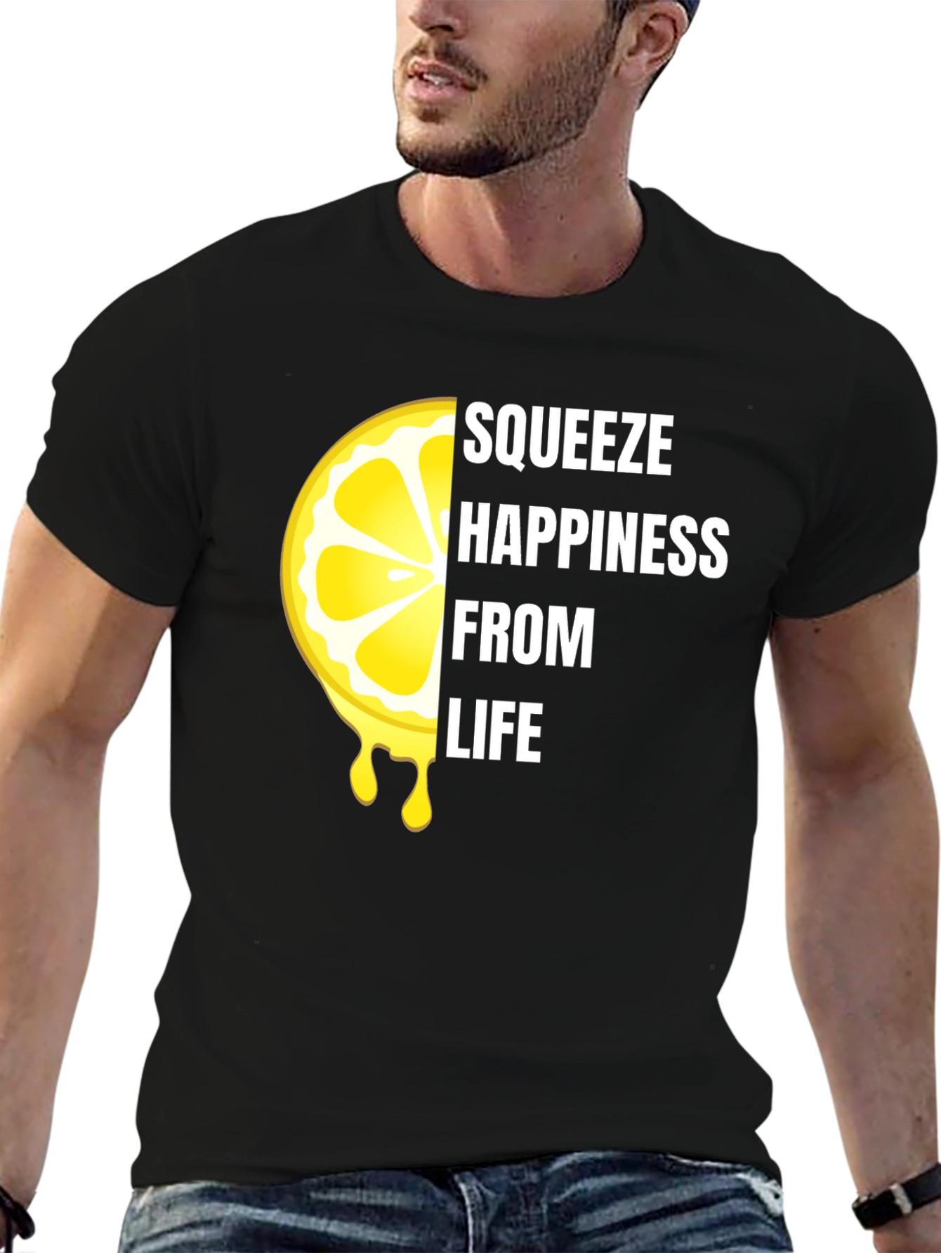Squeeze Happiness Lemon Graphic T-Shirt