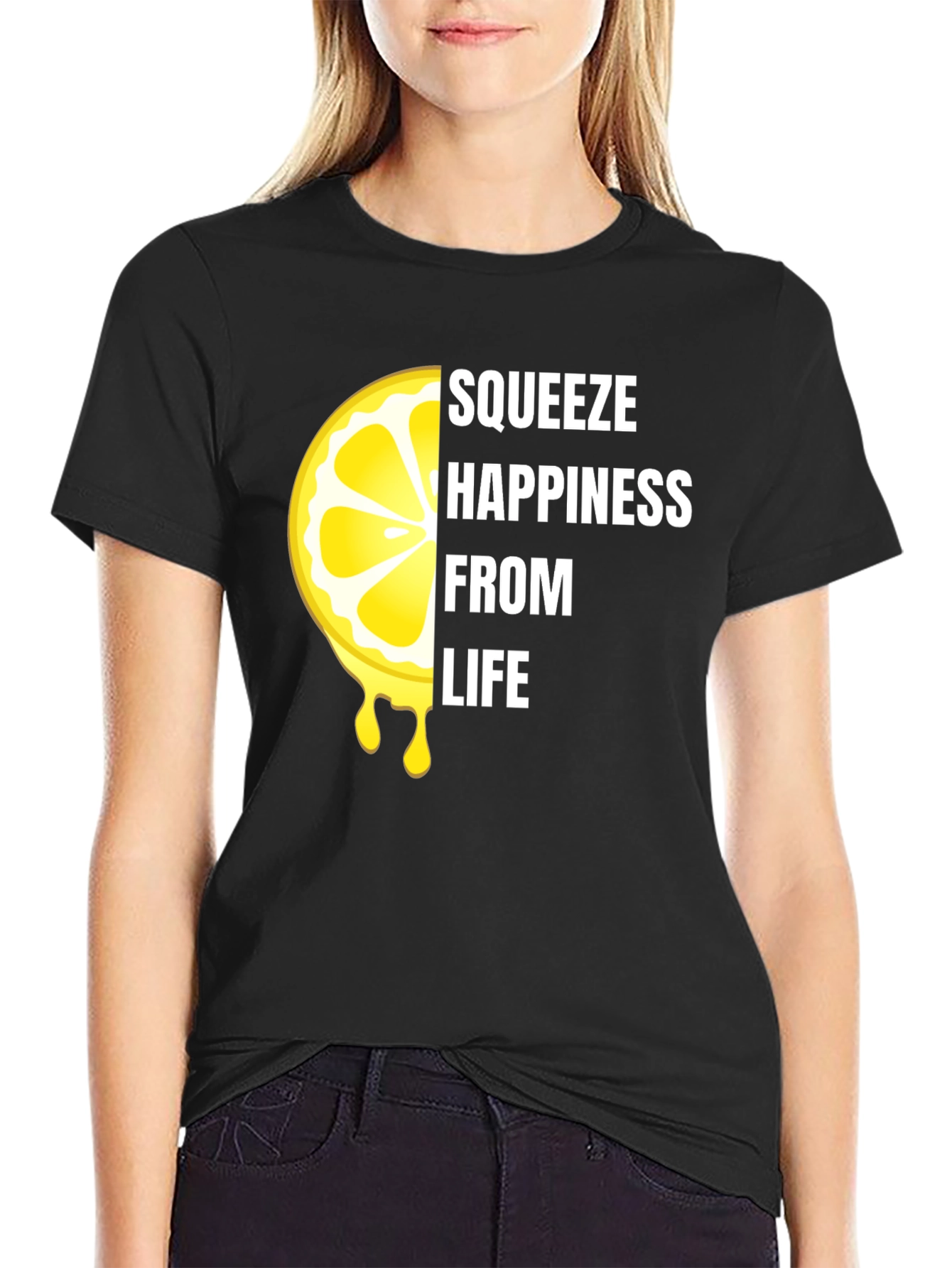 Squeeze Happiness Lemon Graphic T-Shirt