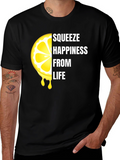 Squeeze Happiness Lemon Graphic T-Shirt