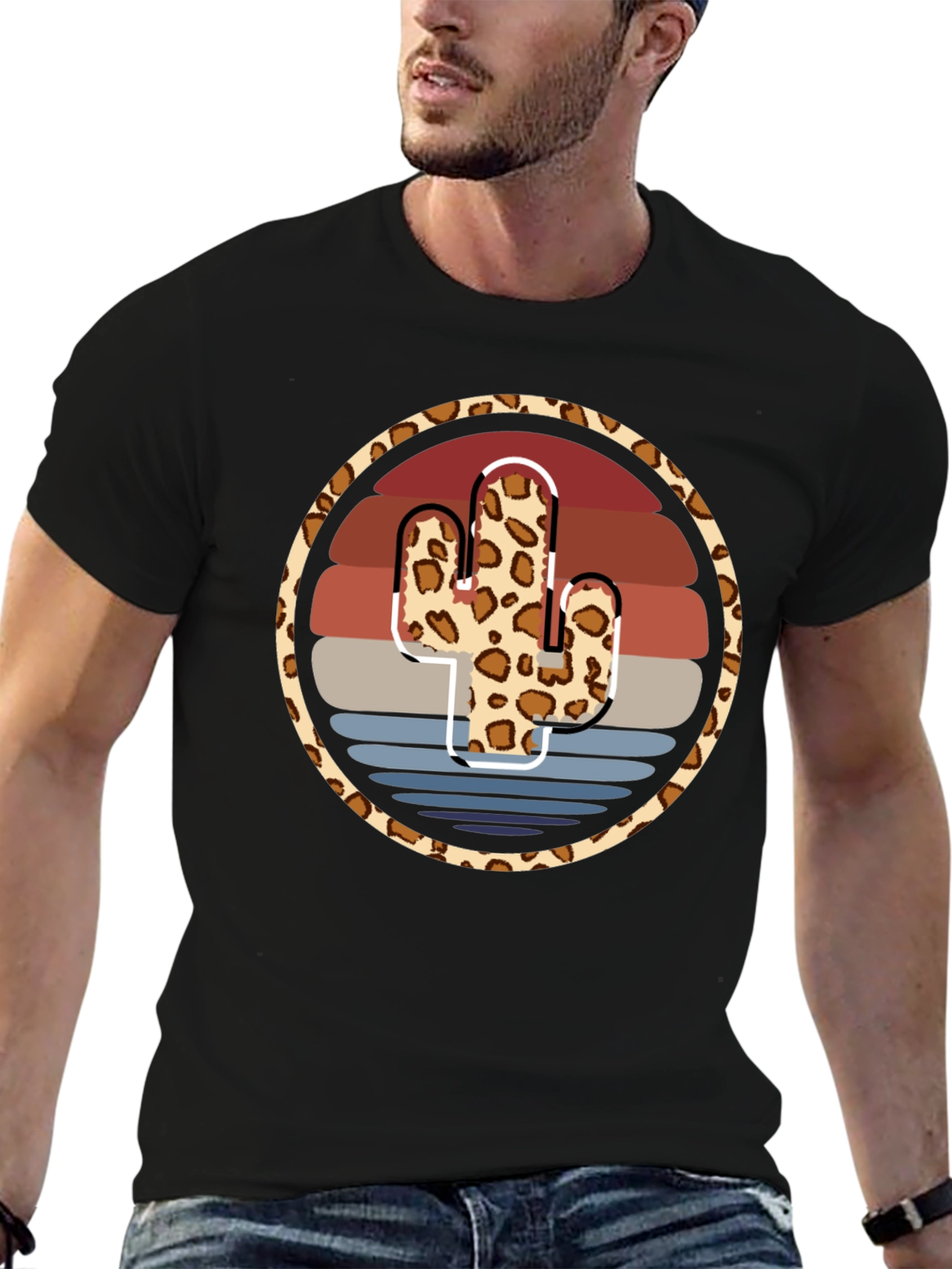 Leopard Cactus Sunset Tee
