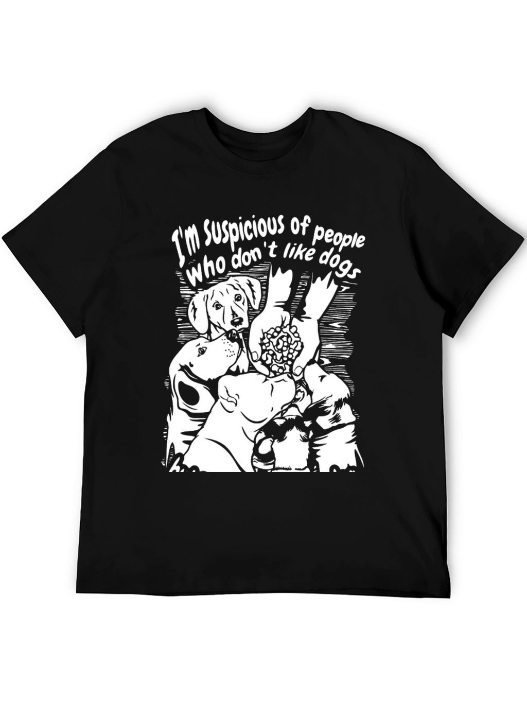 Suspicious Dog Lover Black T-Shirt